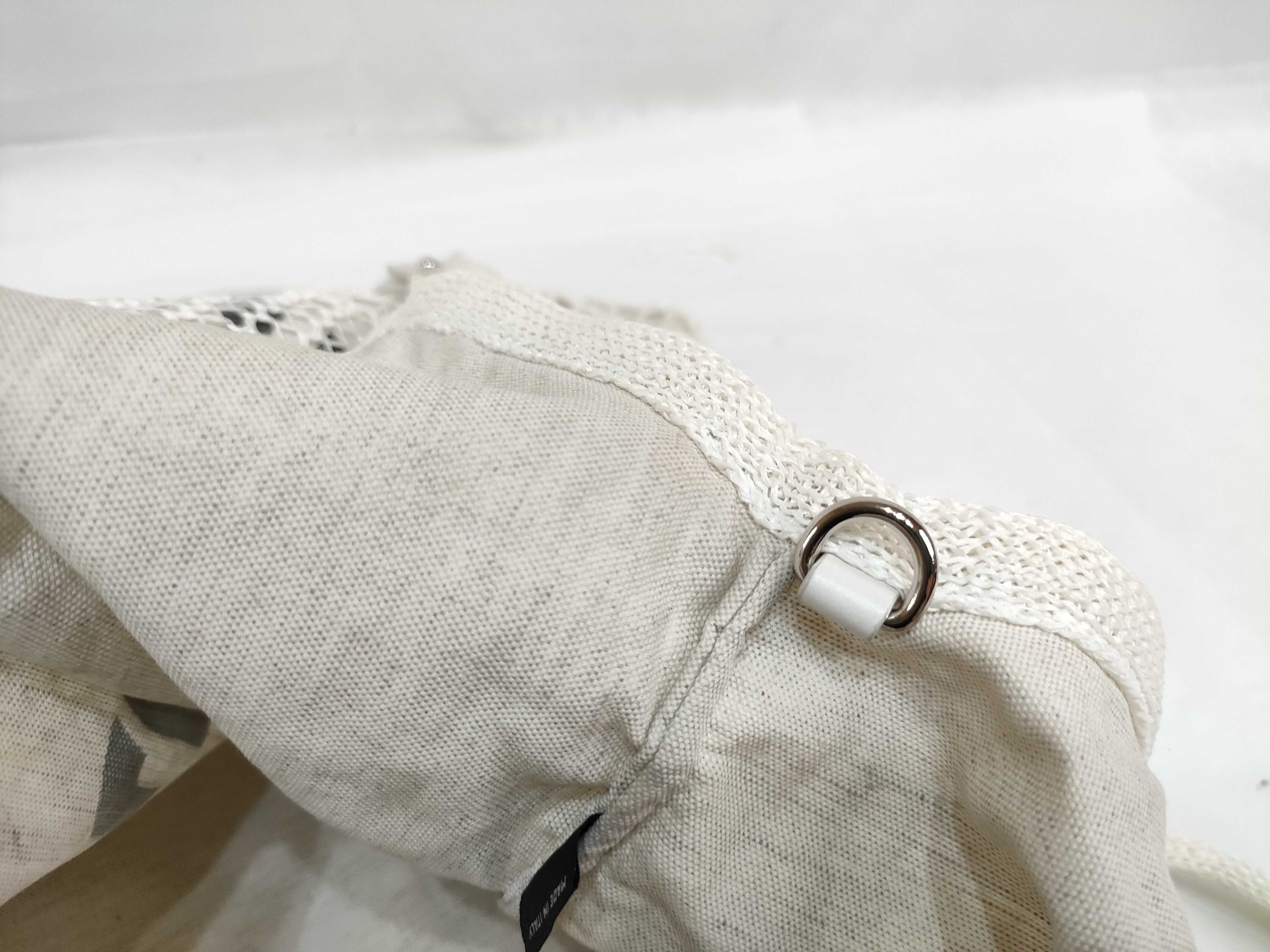 Ivy Raffia x Linen Tote Bag White 5BG231 Handbag — view 12