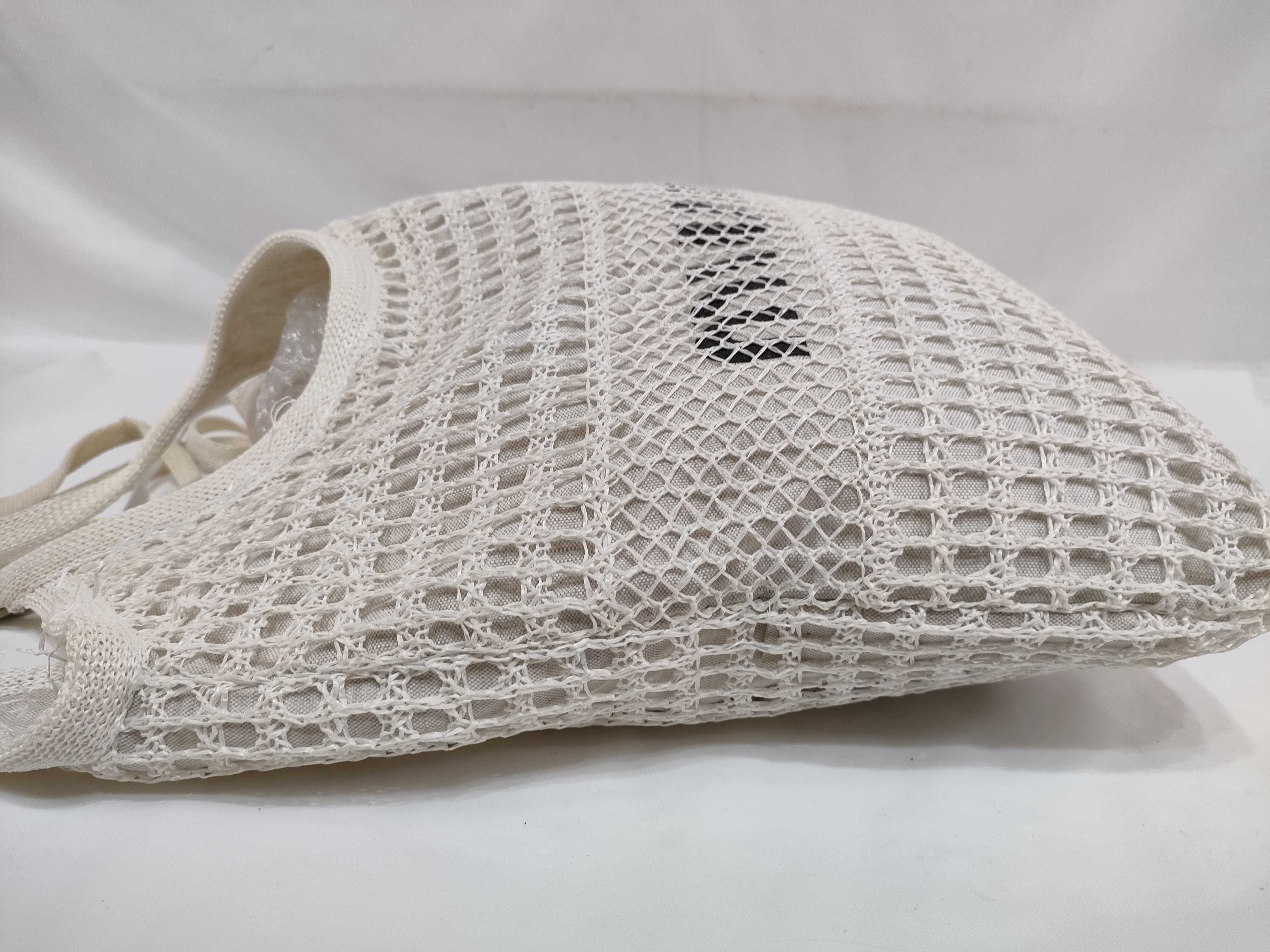 Ivy Raffia x Linen Tote Bag White 5BG231 Handbag — view 9