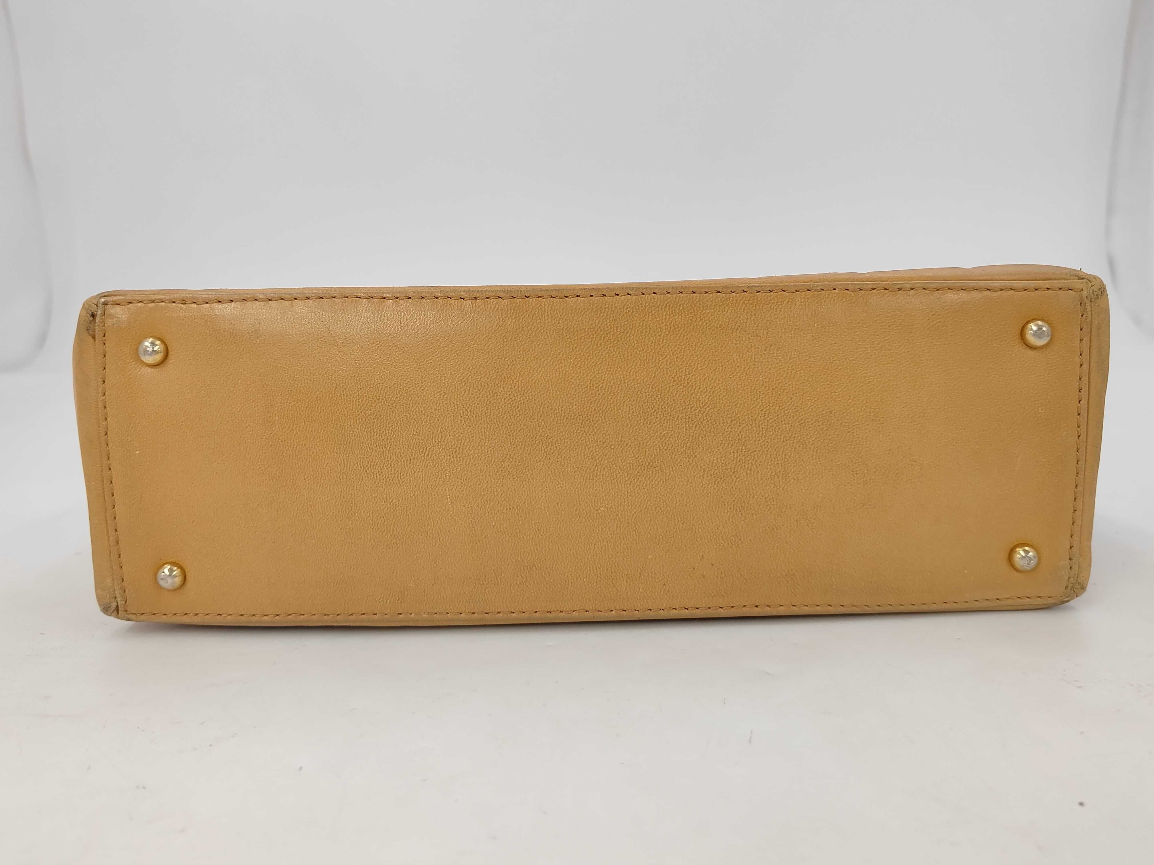 Leather Coco Mark Chocolate Bar Yellow Gold Hardware Shoulder Bag — view 4