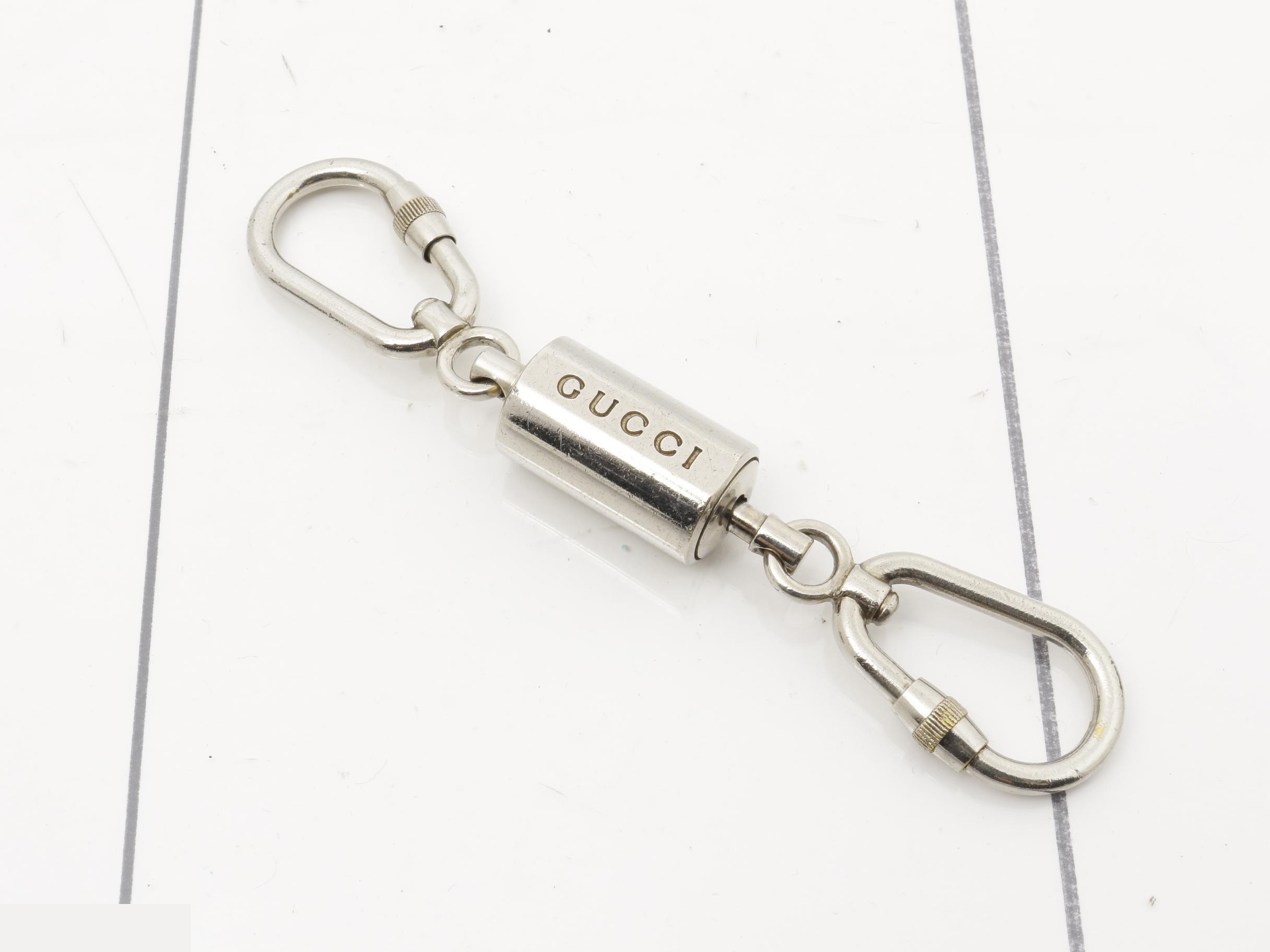 Logo Carabiner Keyring, Silver — view 2