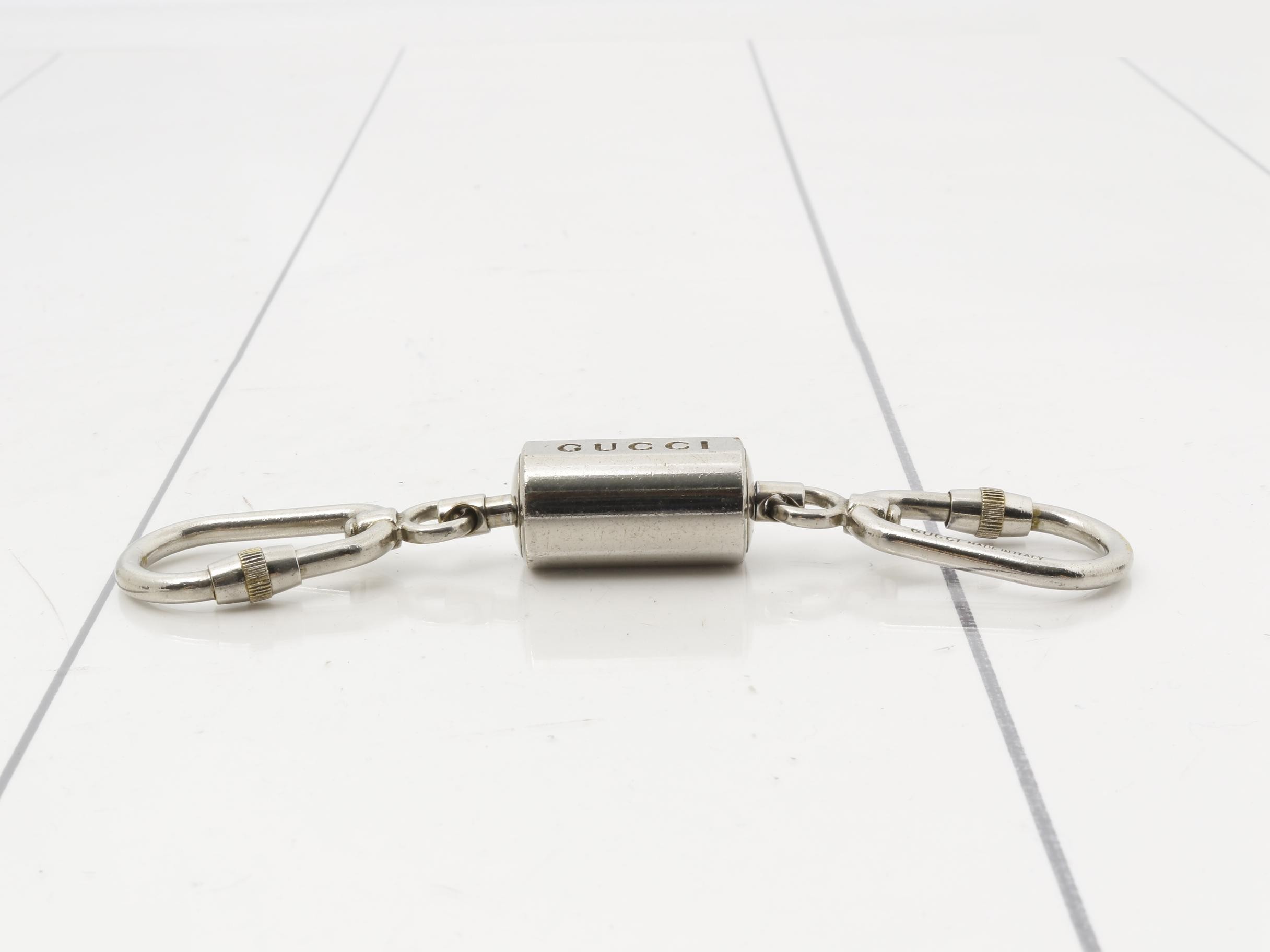 Logo Carabiner Keyring, Silver — view 3