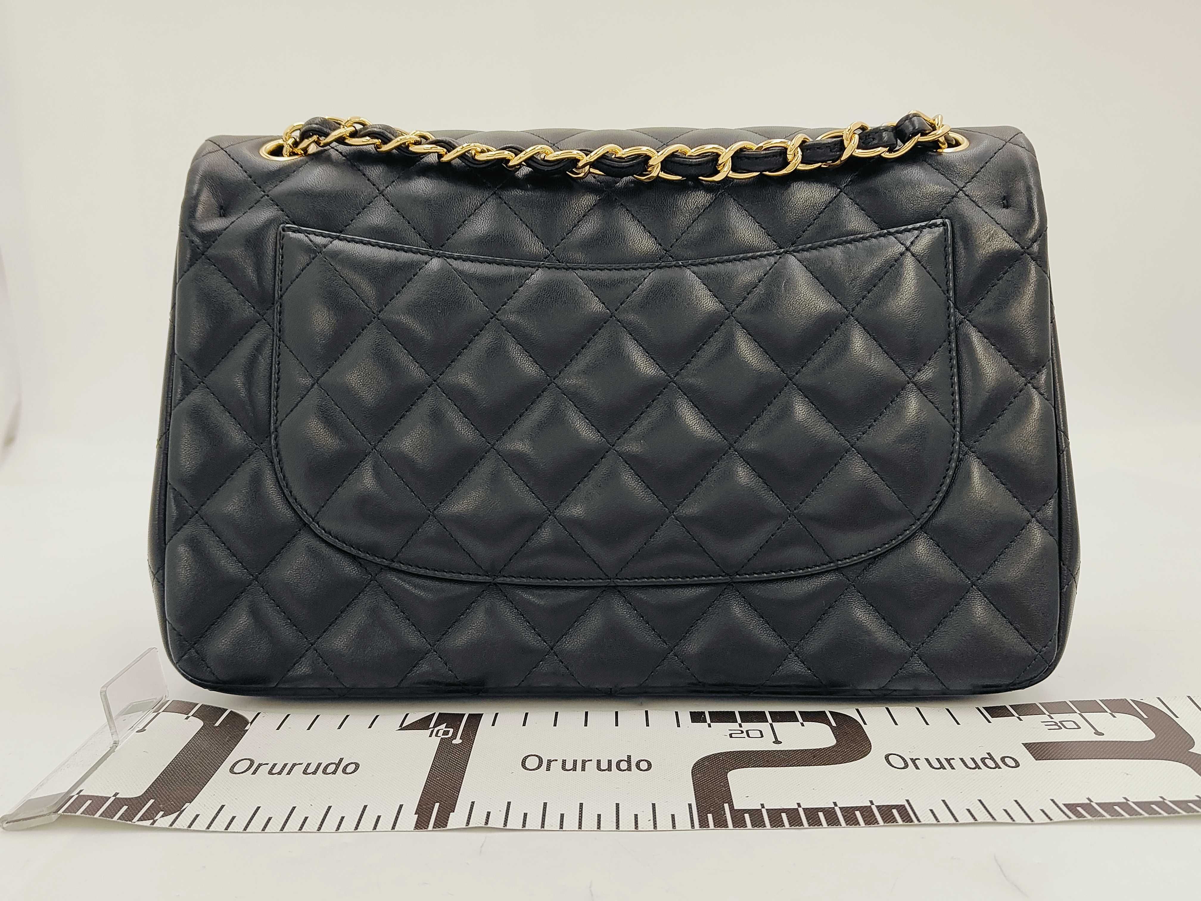 Classic Flap Black Quilted Lambskin Jumbo Shoulder Bag (No. 19) with Gold Hardware — view 2