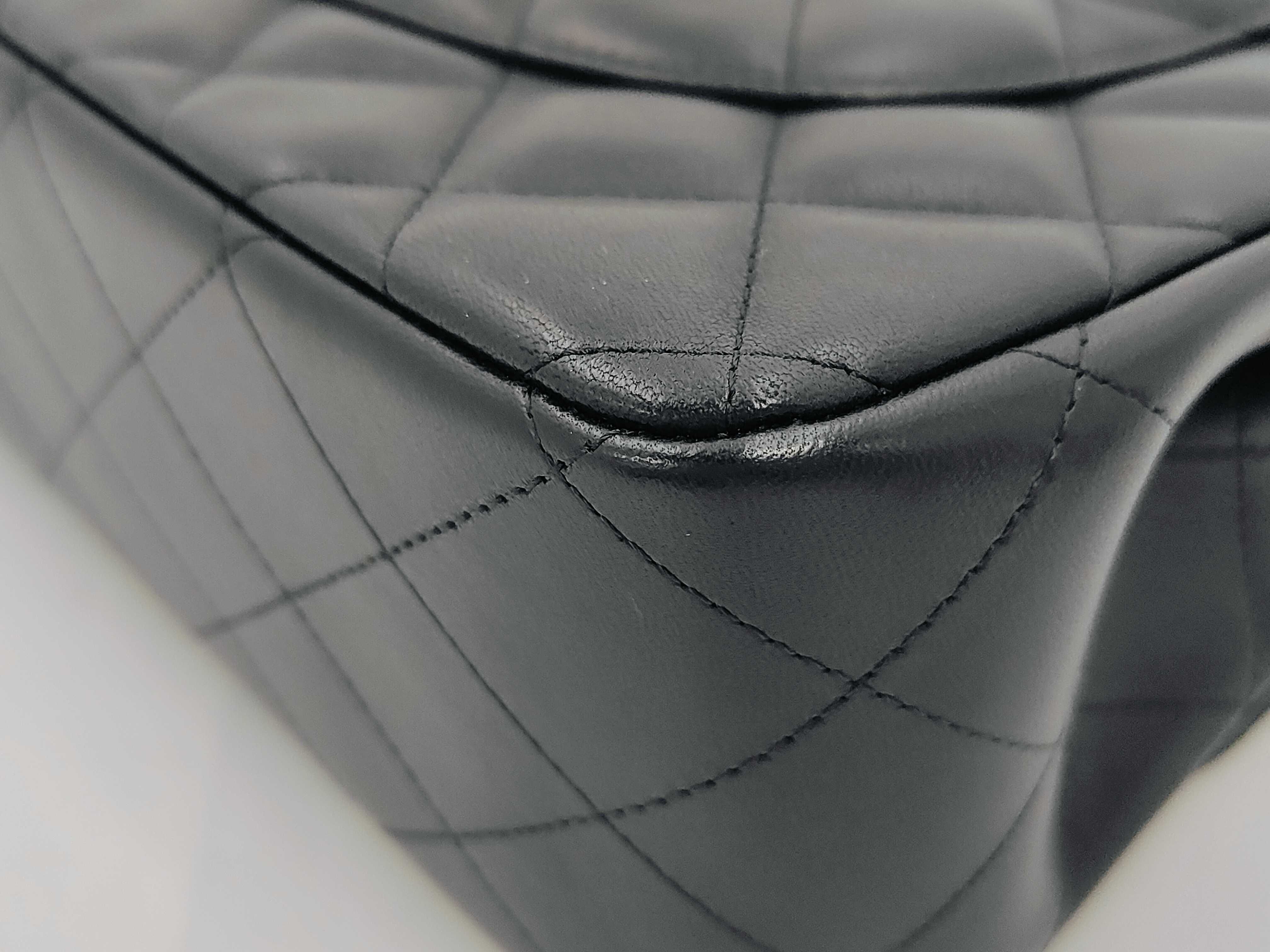 Classic Flap Black Quilted Lambskin Jumbo Shoulder Bag (No. 19) with Gold Hardware — view 7