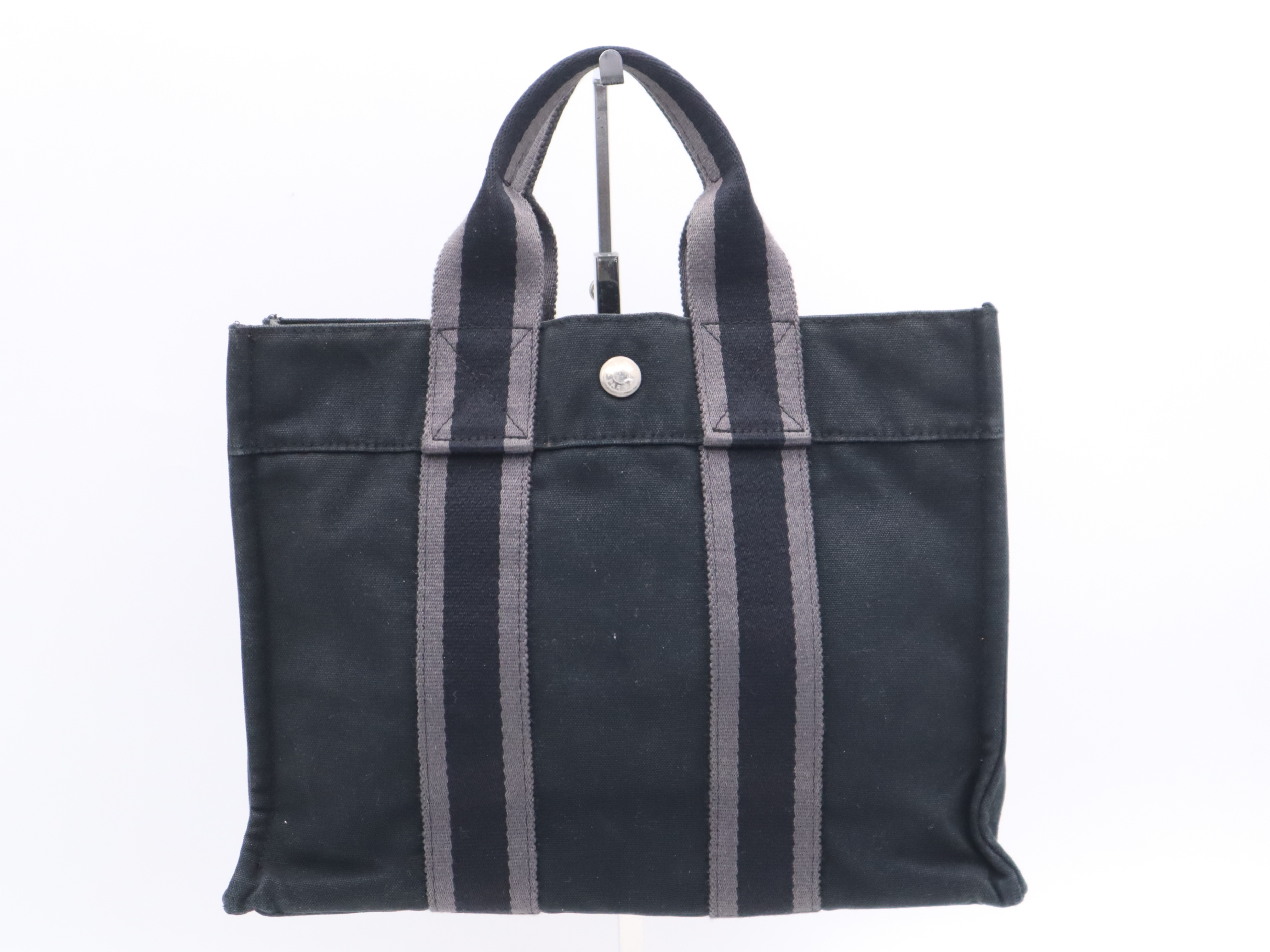 Canvas Fourre-Tout Tote PM Black with Silver Hardware Handbag