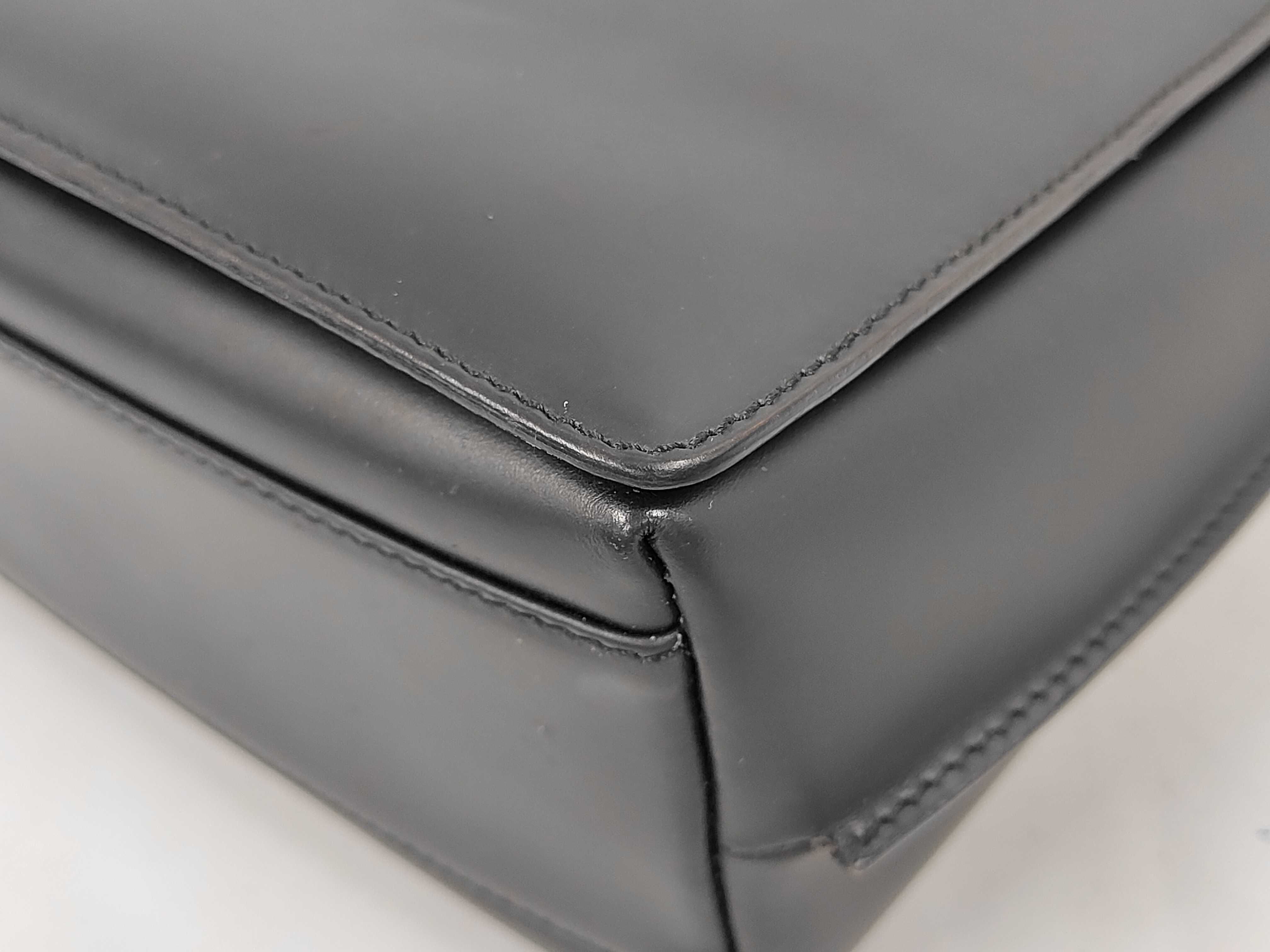 001.3444.3016 Leather Shoulder Bag, Black, Silver Hardware — view 4
