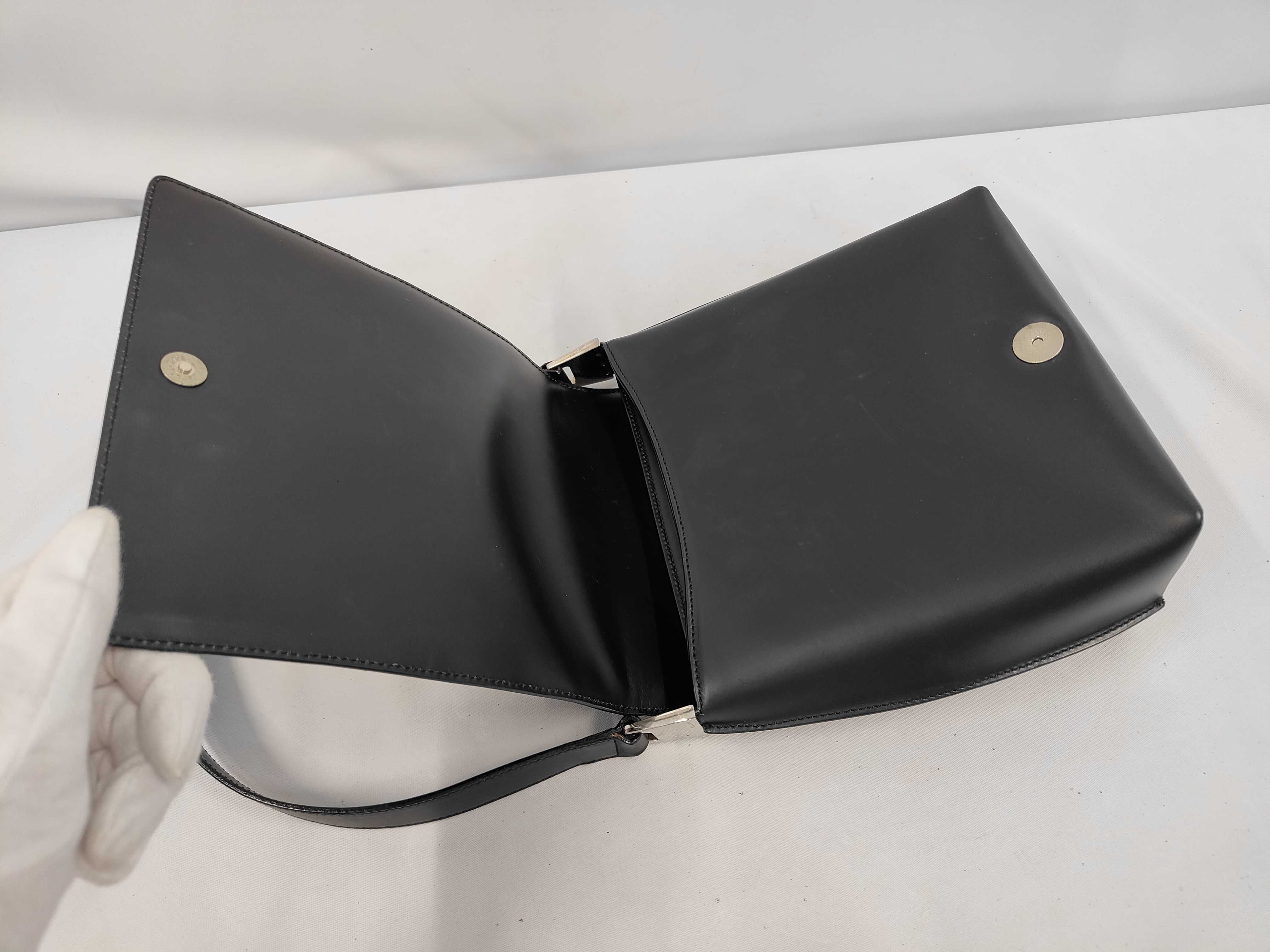 001.3444.3016 Leather Shoulder Bag, Black, Silver Hardware — view 7