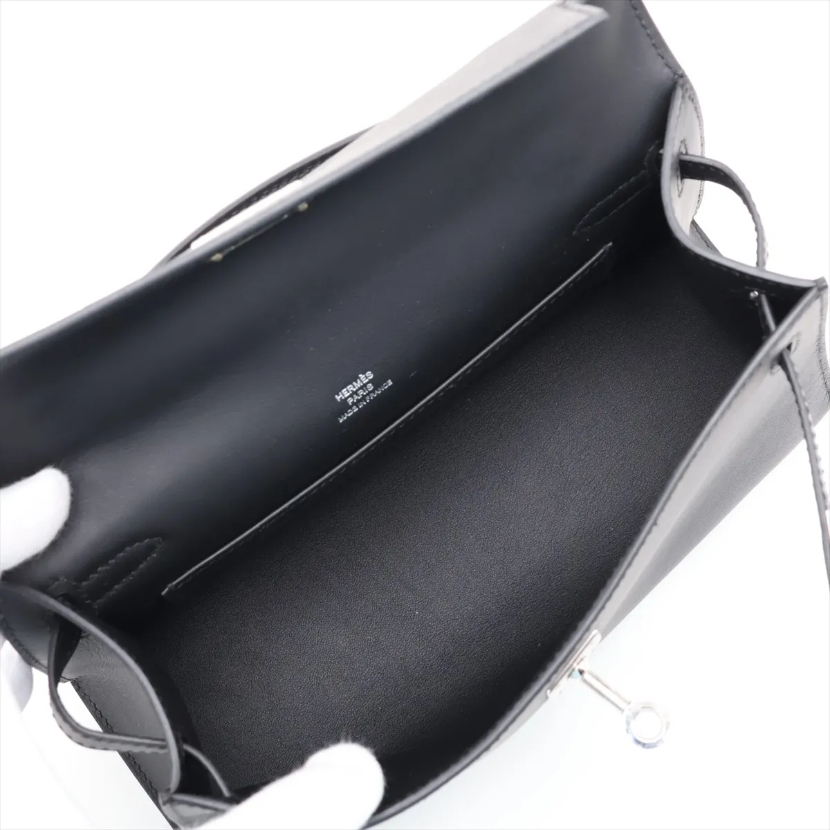 [Individually packaged] Hermes Pochette Kelly Swift Black Silver Hardware K: 2025 — view 7