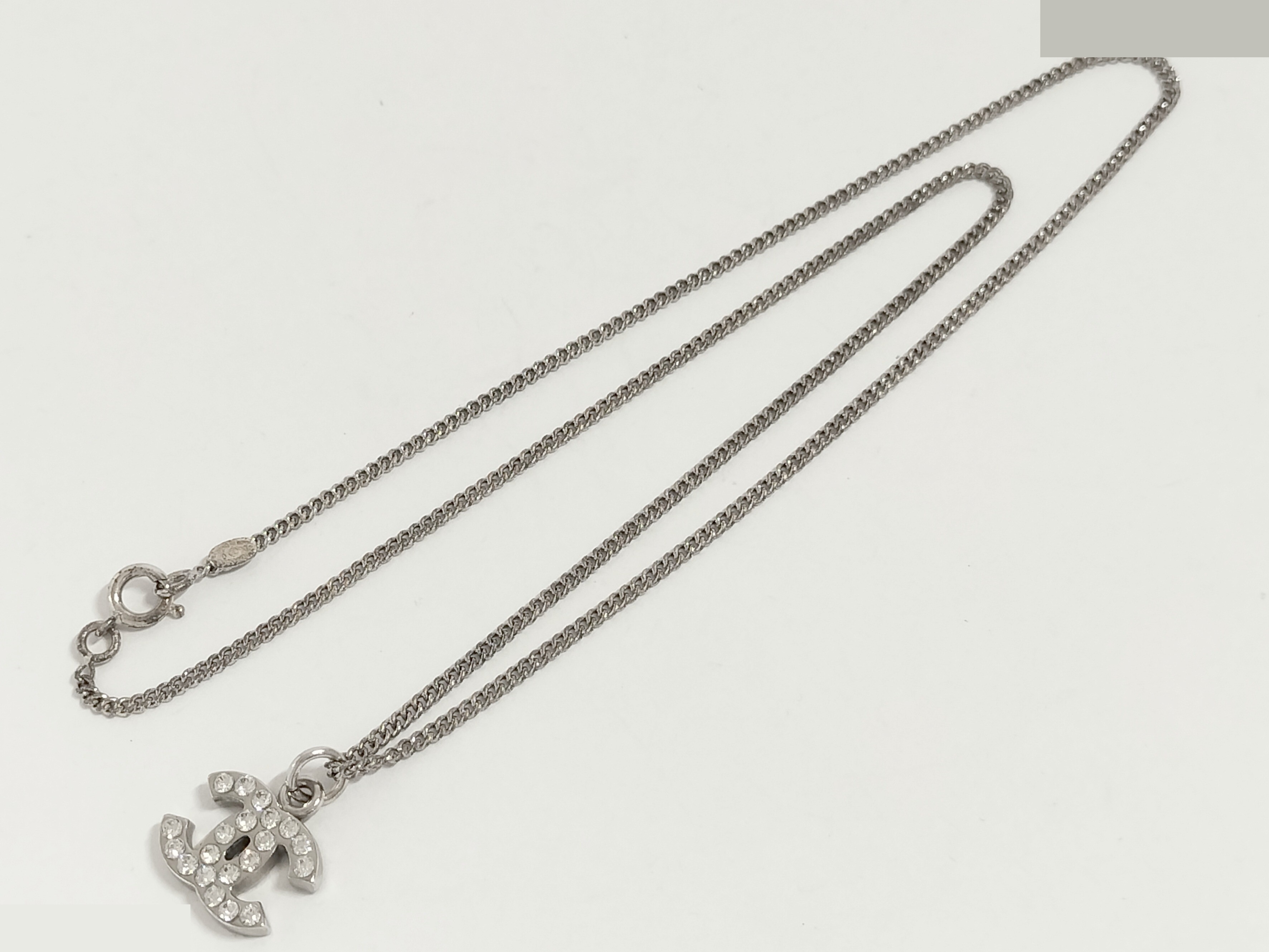 Coco Rhinestone Silver Necklace, Chain approx. 43cm — view 2