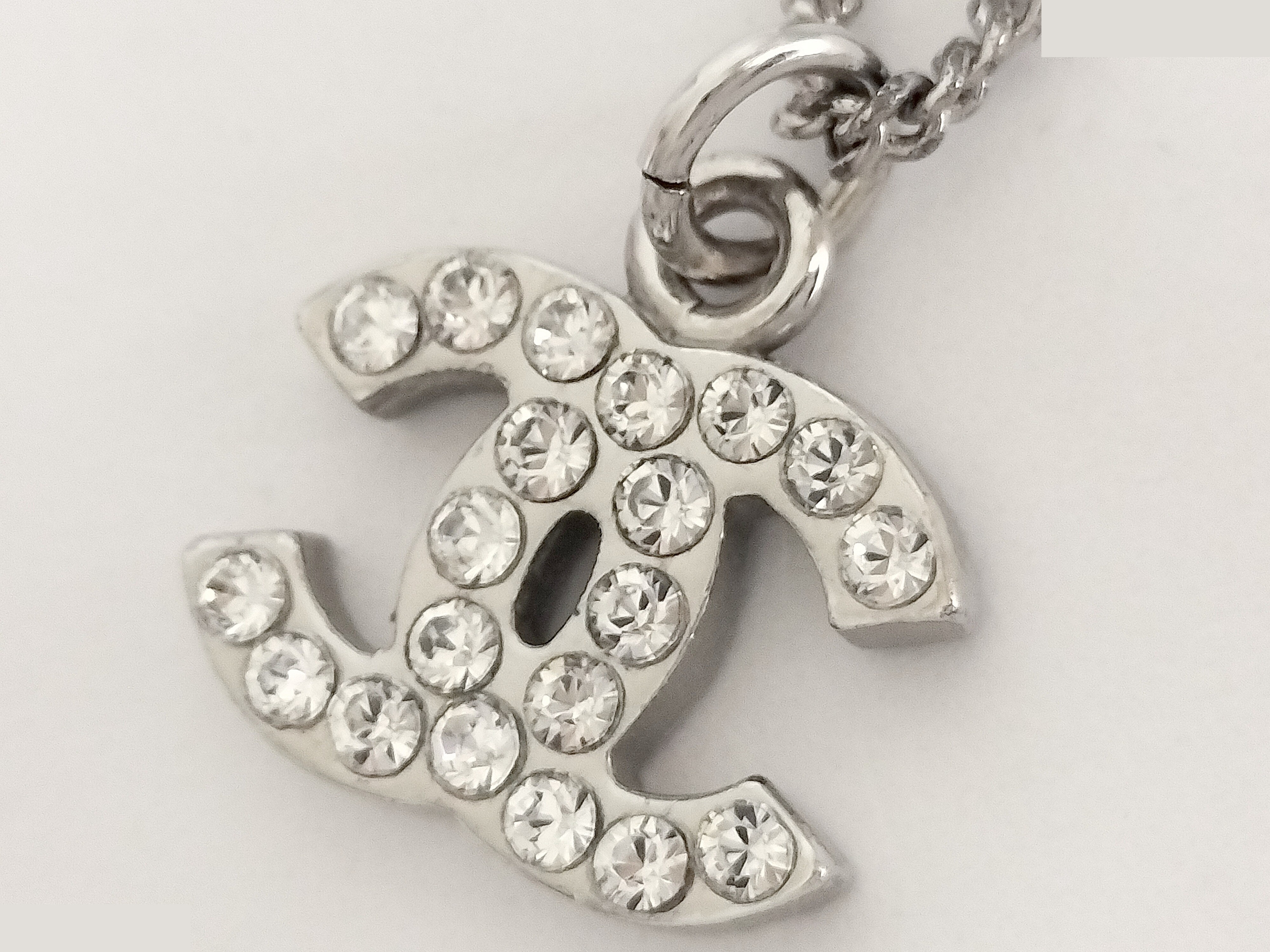 Coco Rhinestone Silver Necklace, Chain approx. 43cm — view 4