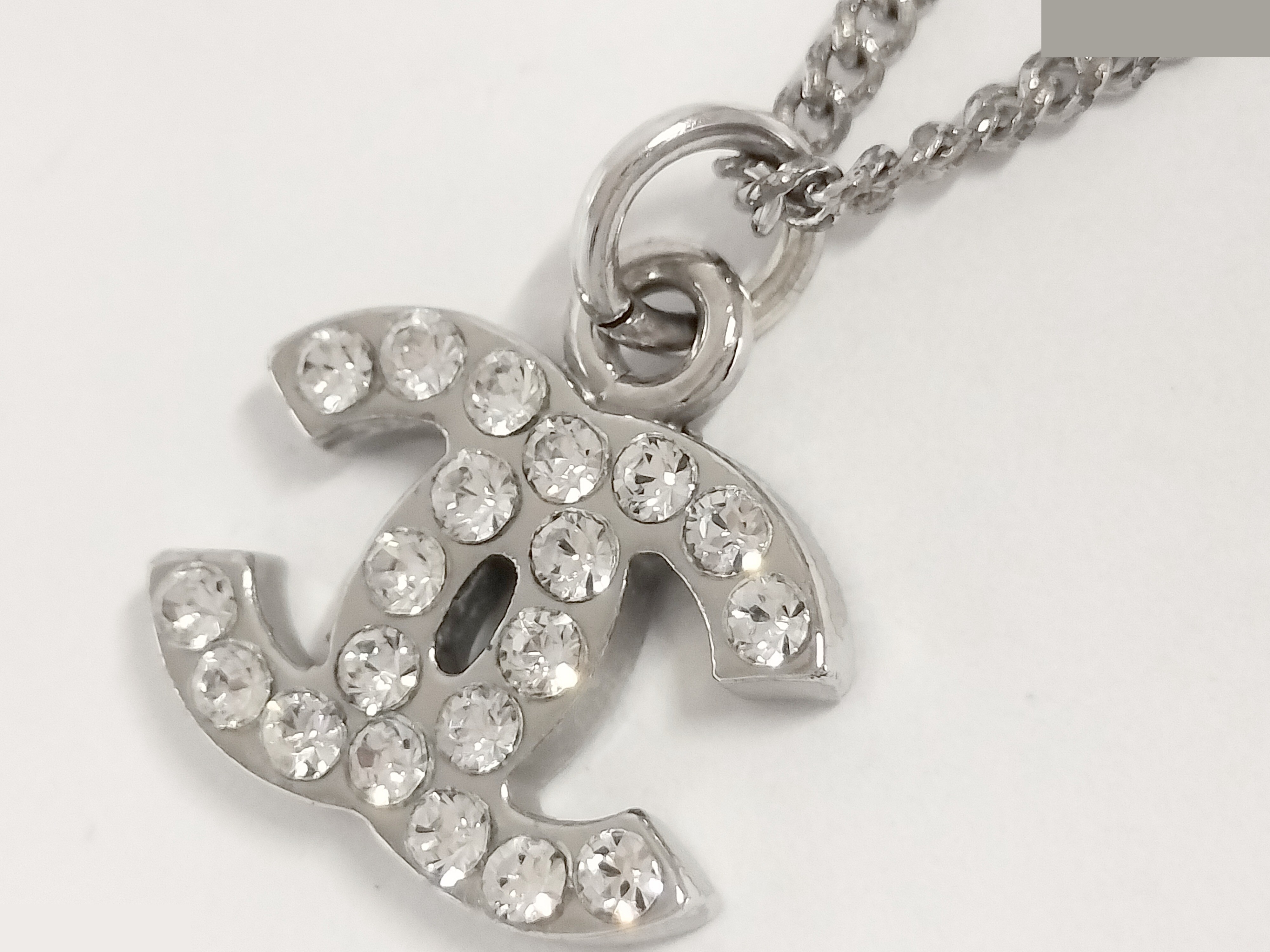 Coco Rhinestone Silver Necklace, Chain approx. 43cm — view 6
