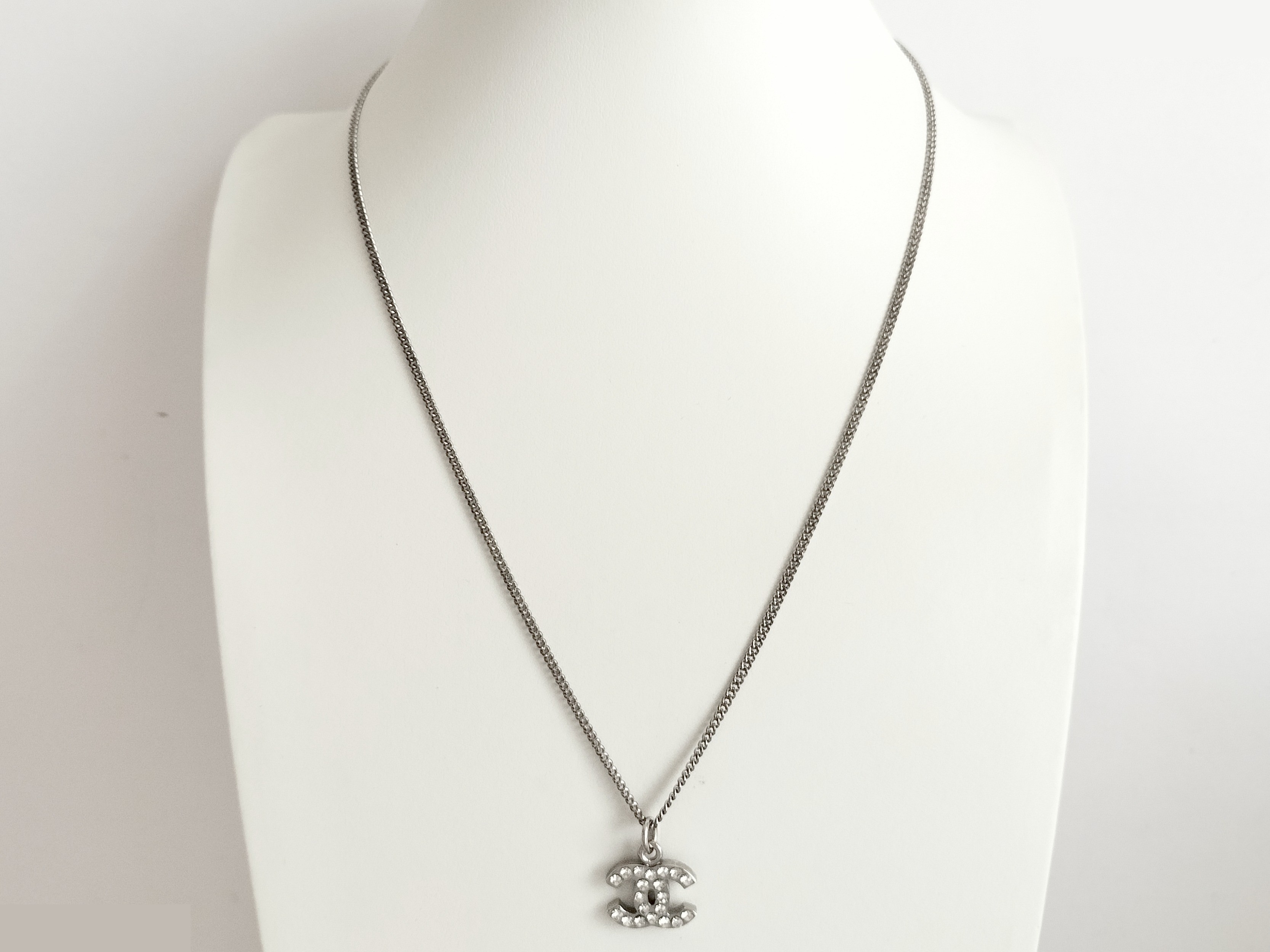 Coco Rhinestone Silver Necklace, Chain approx. 43cm — view 7