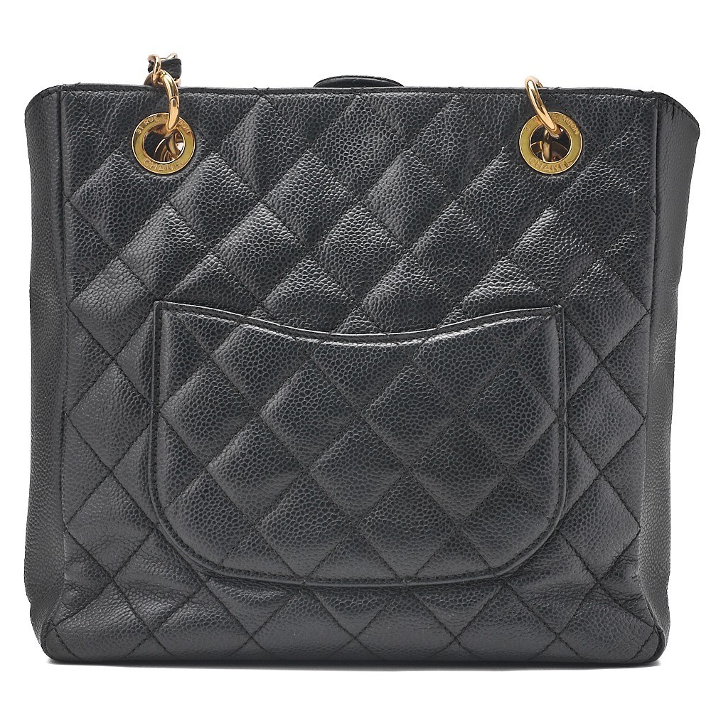Caviar leather Matelassé PST chain shoulder bag, black, gold hardware, serial number 15 series. — view 2