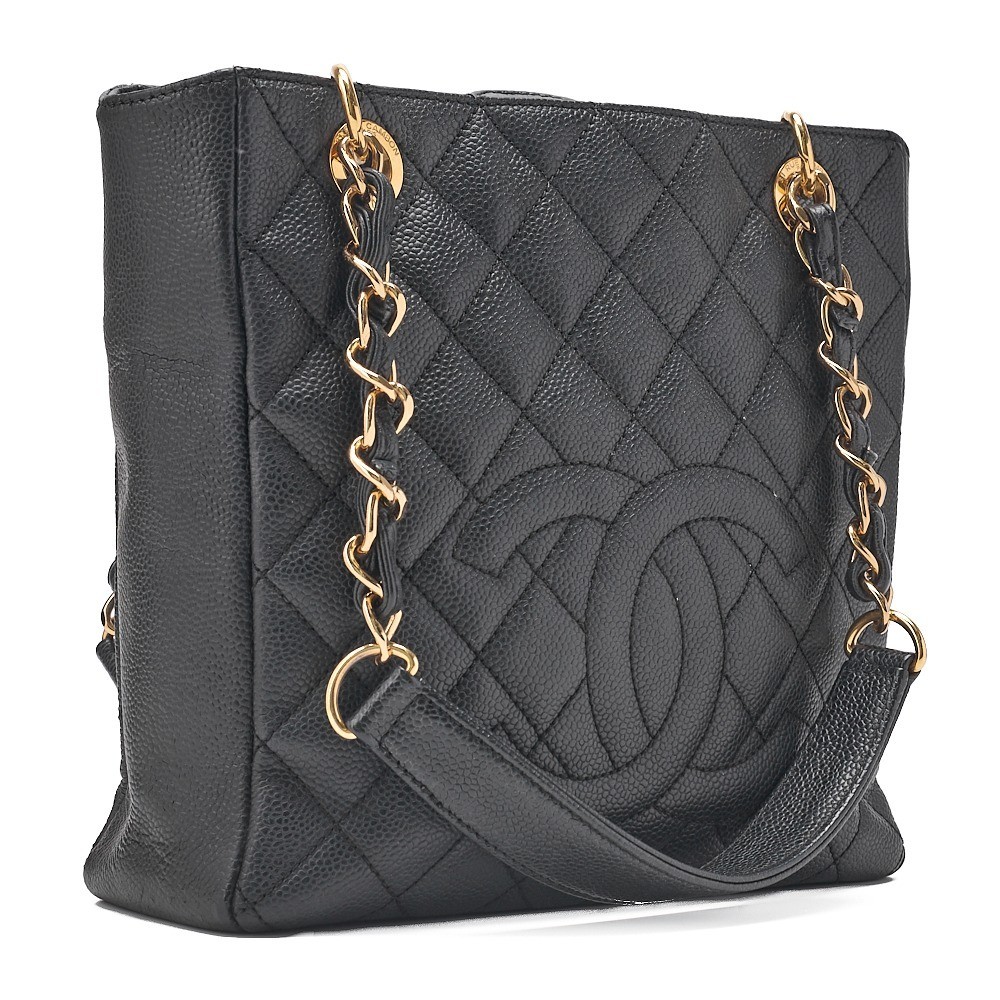 Caviar leather Matelassé PST chain shoulder bag, black, gold hardware, serial number 15 series. — view 4