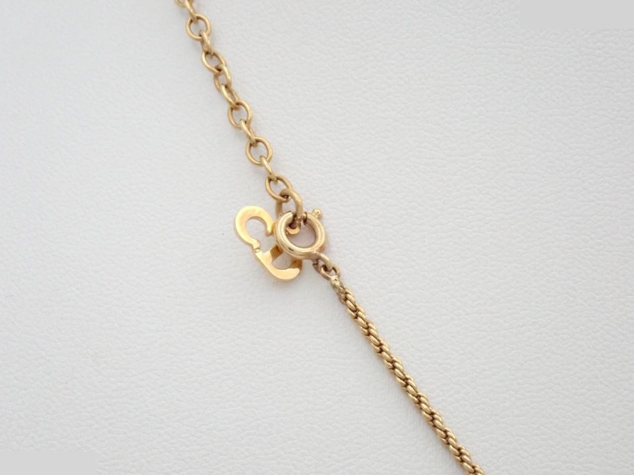 CD logo oval rhinestone necklace, chain approximately 44cm — view 2