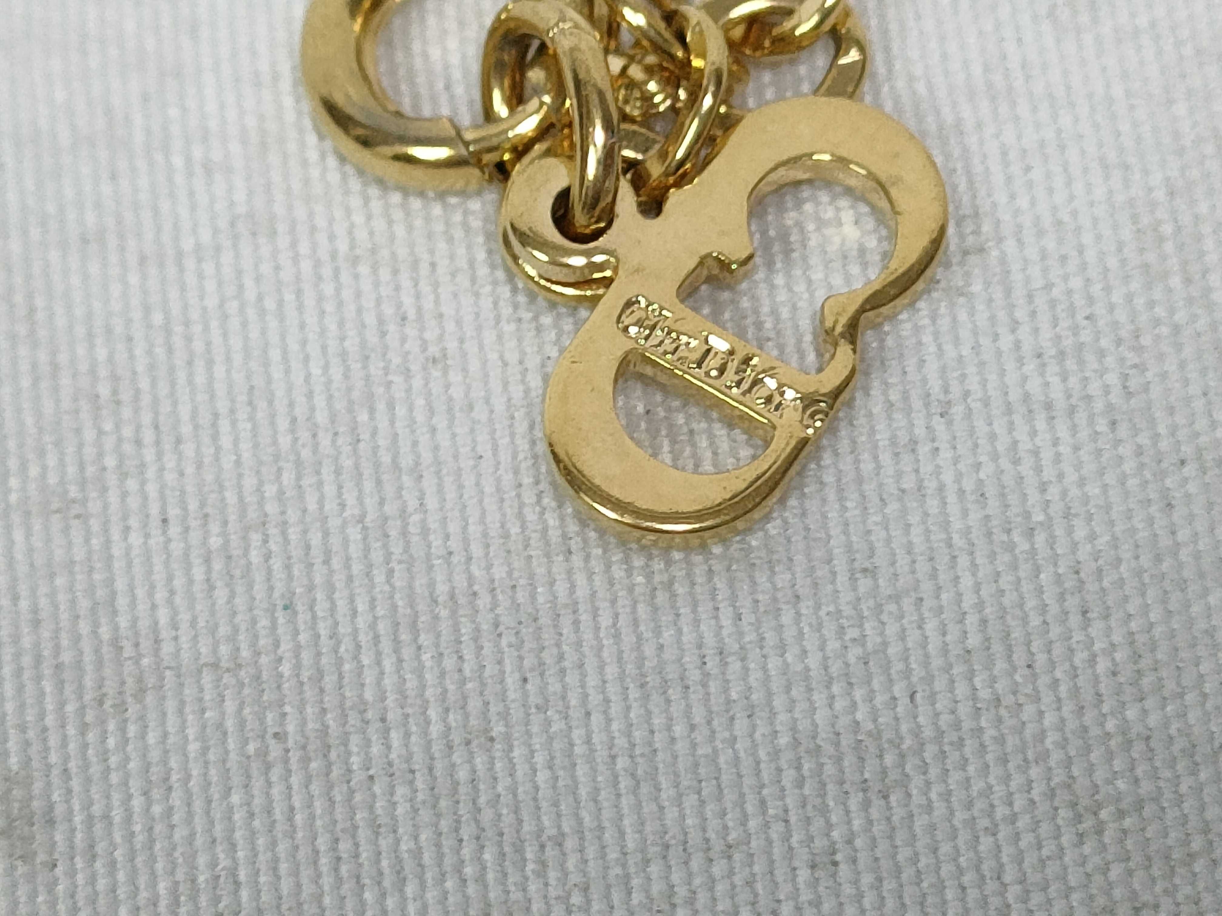 CD Ribbon Motif Rhinestone Necklace — view 6