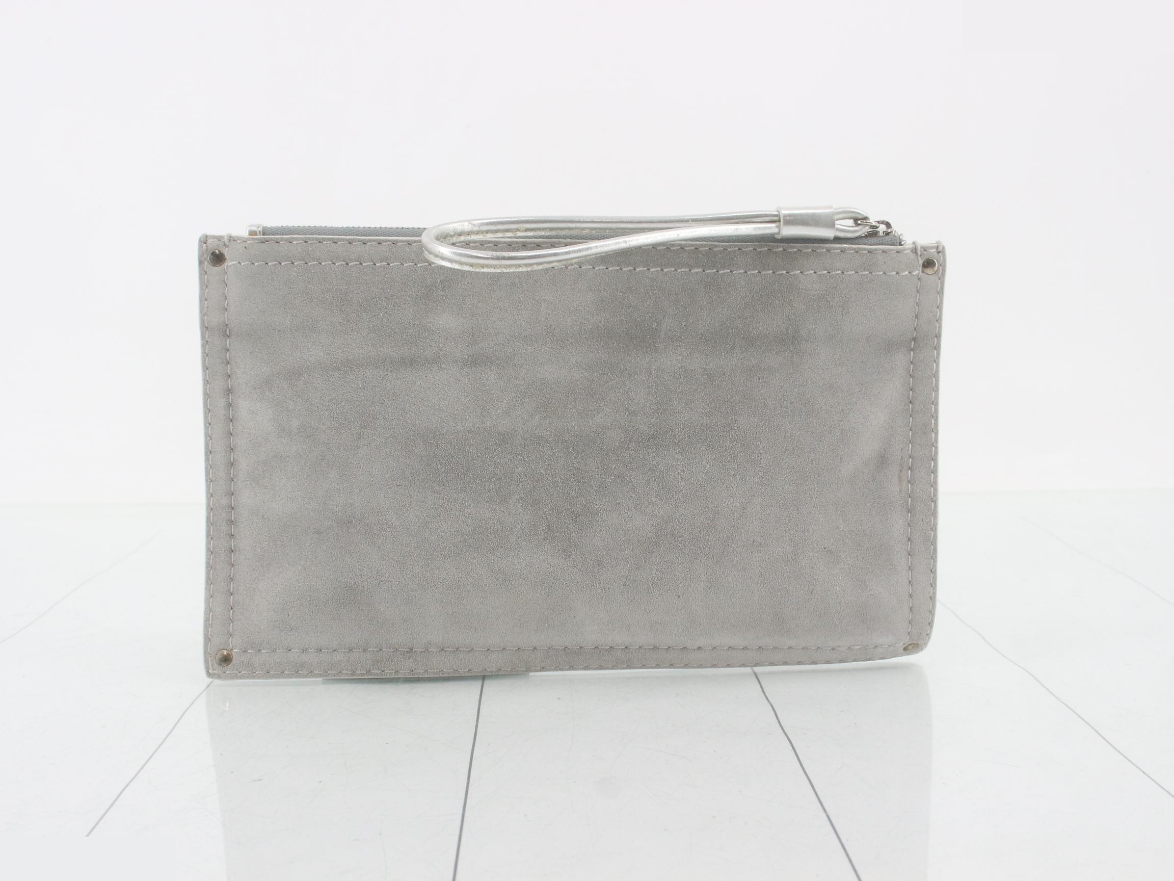 Pouch, Anagram design, gray suede — view 2