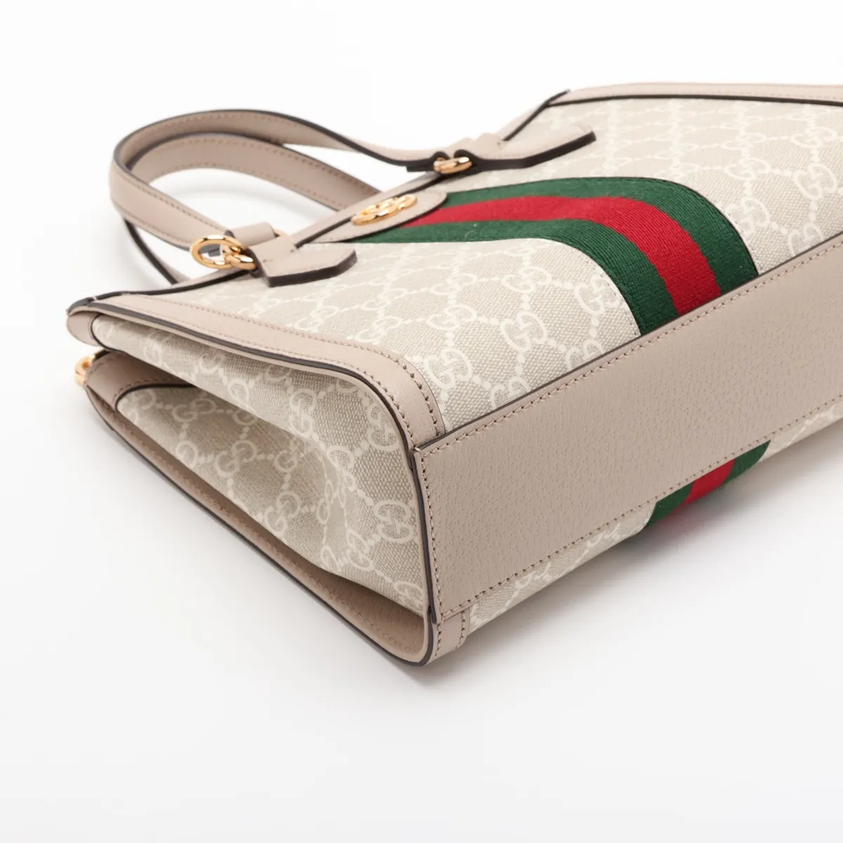 GG Supreme Ophidia PVC x Leather 2-Way Handbag, Beige, 547551 — view 4