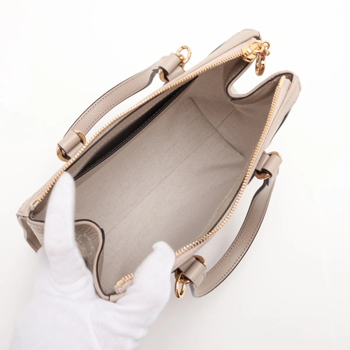 GG Supreme Ophidia PVC x Leather 2-Way Handbag, Beige, 547551 — view 8