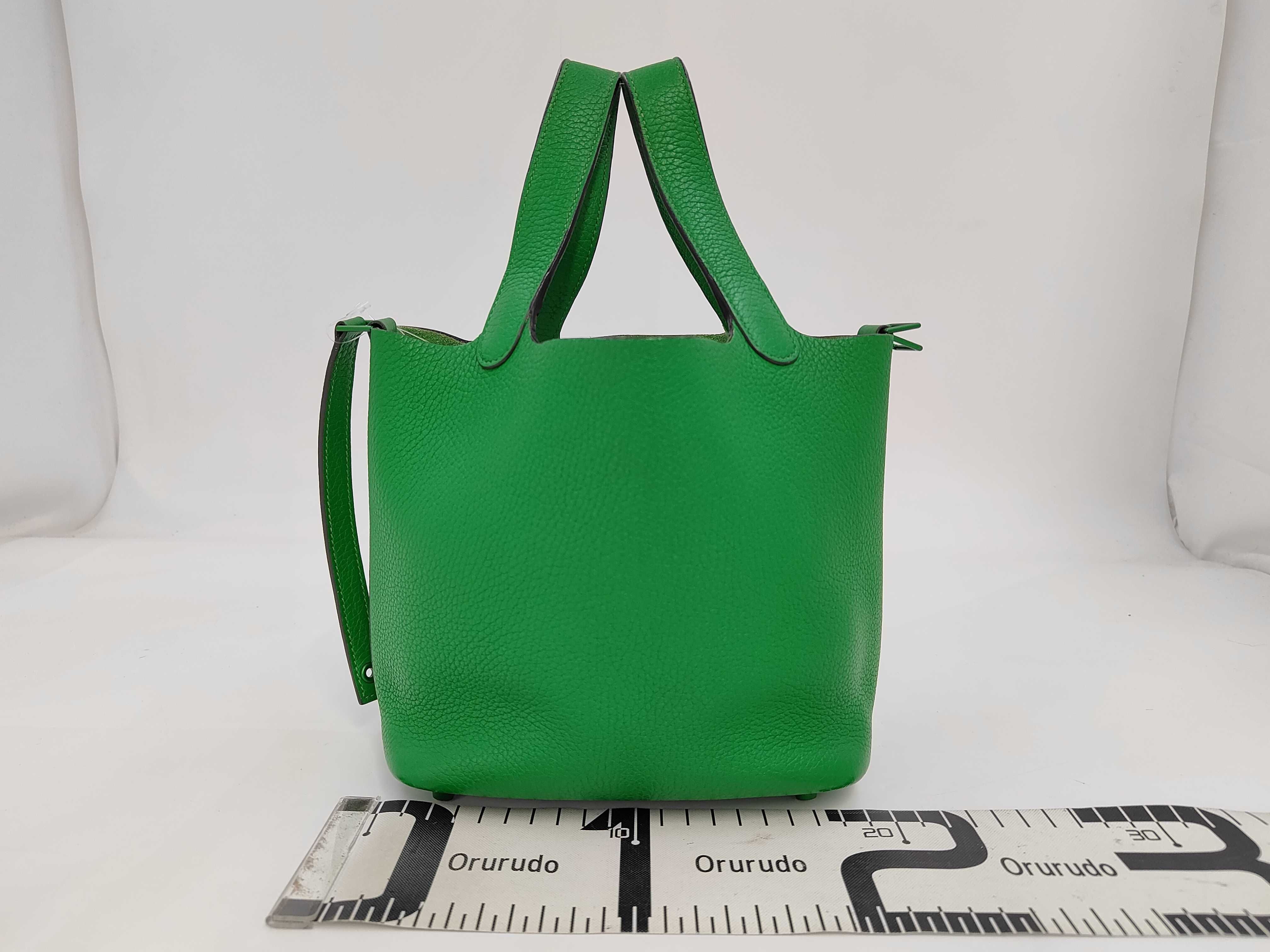 Picotin Lock PM Monochrome Taurillon Bamboo Z Stamp SV Handbag — view 2