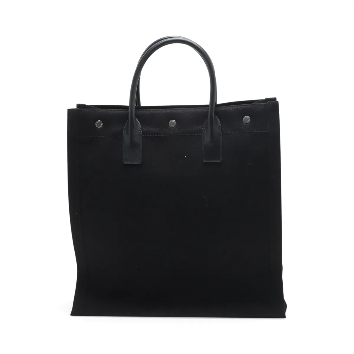 Rive Gauche Canvas x Leather Tote Bag, Black, 632539 — view 2