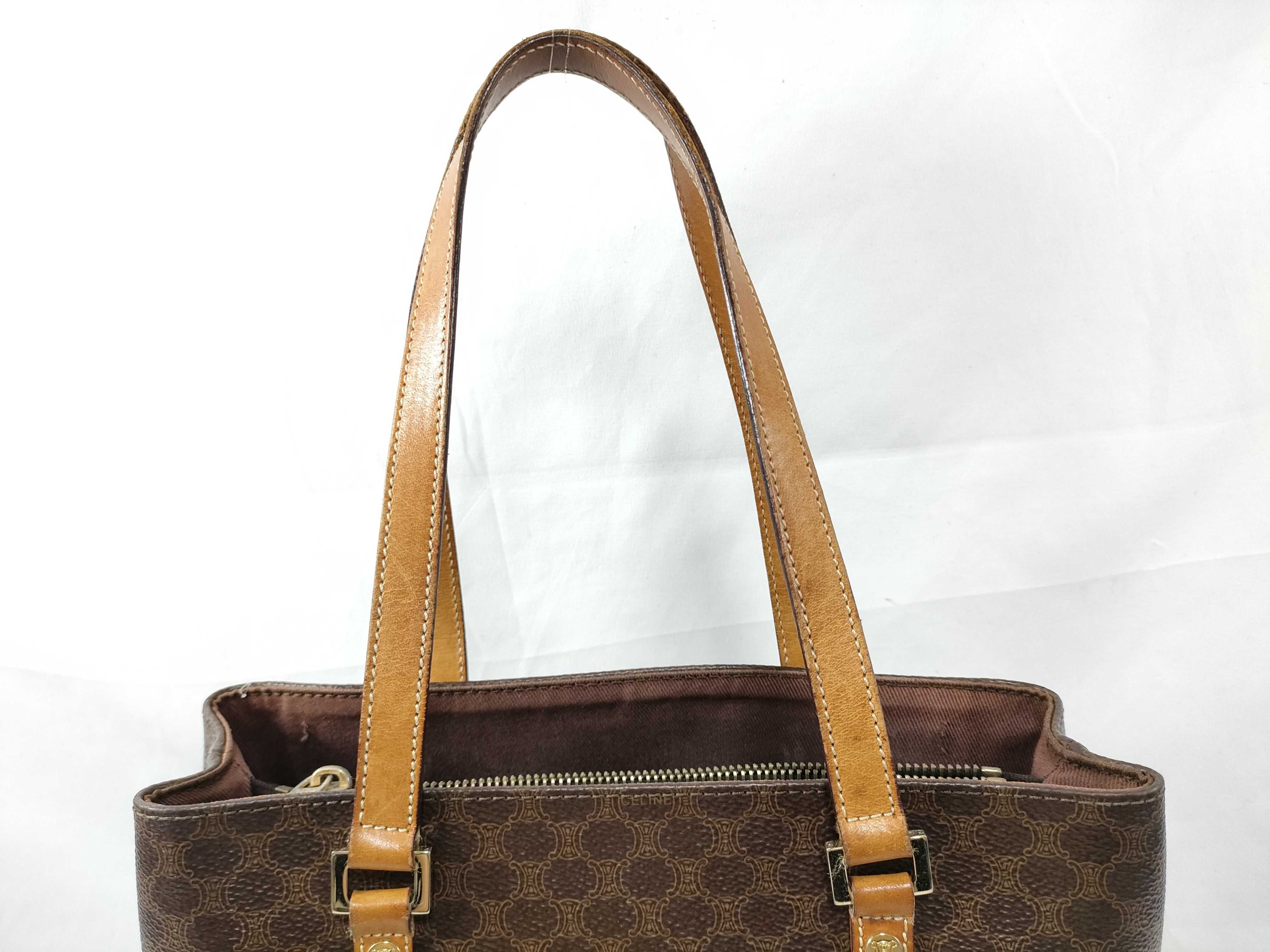 Tote Bag, Handbag, Macadam Pattern, Brown Leather, PVC Tote Bag — view 3