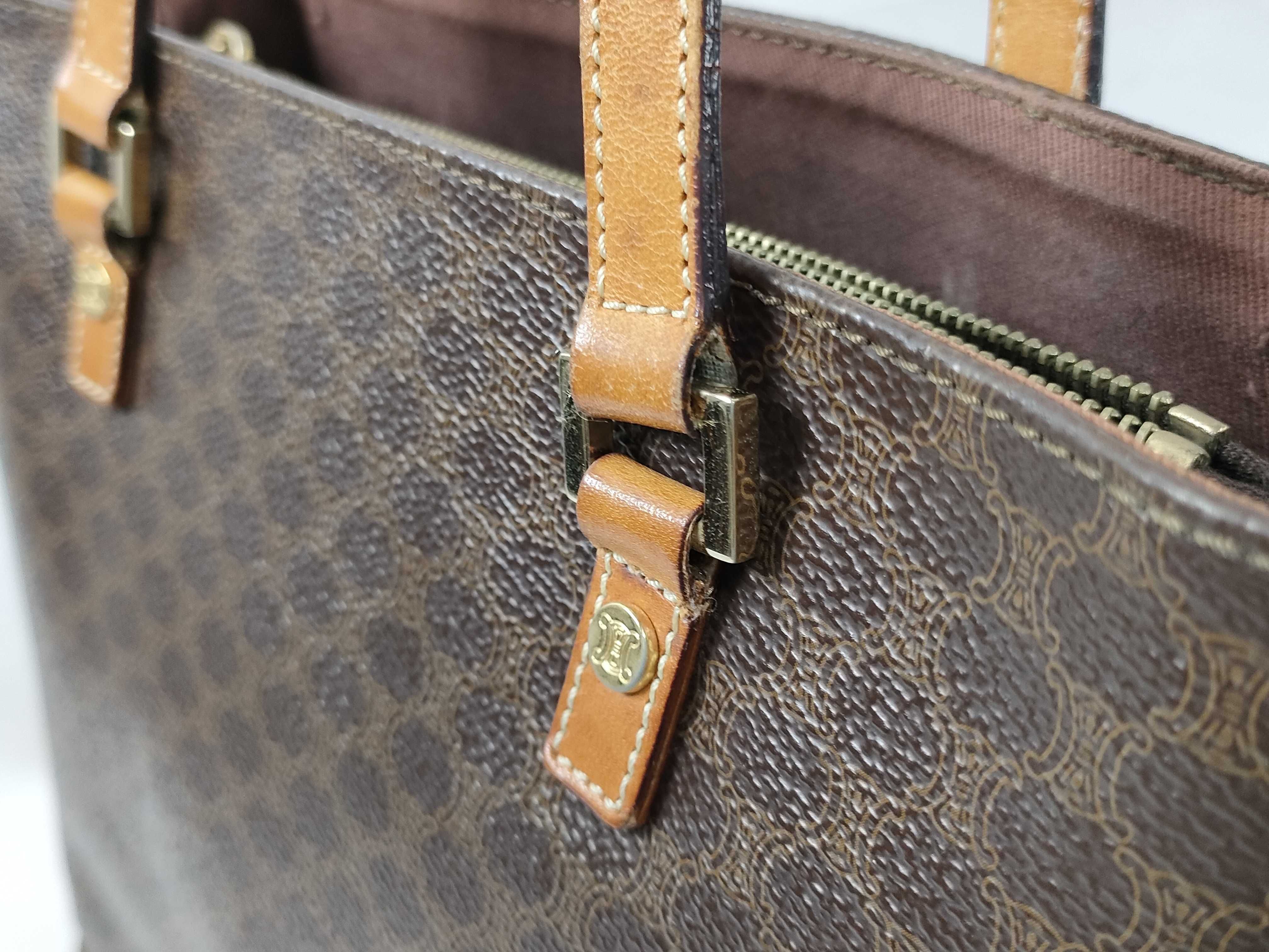 Tote Bag, Handbag, Macadam Pattern, Brown Leather, PVC Tote Bag — view 4