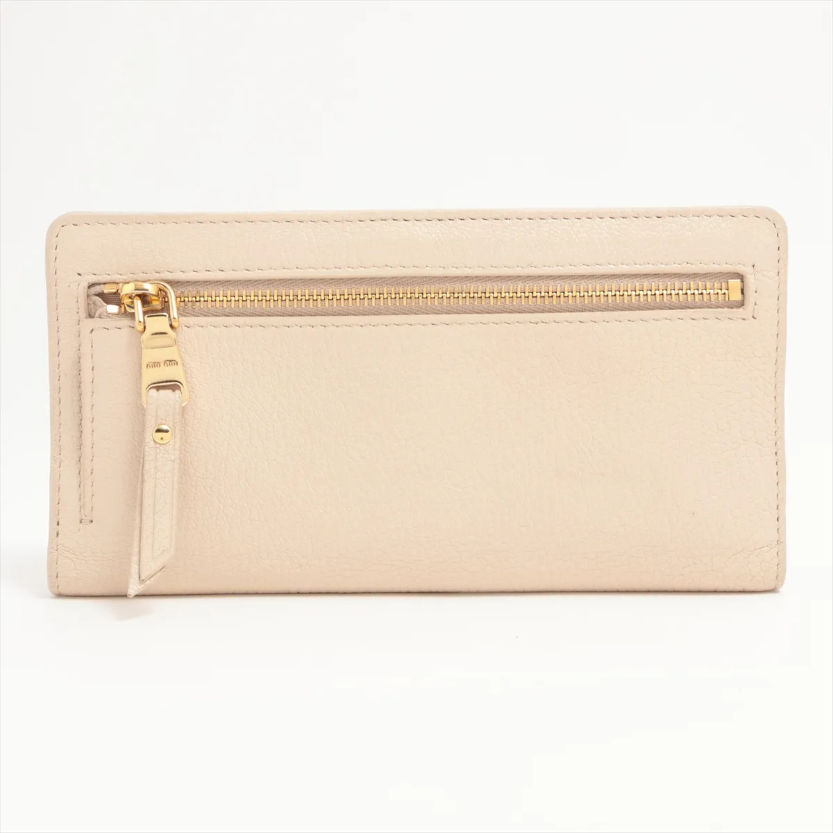 Leather Long Wallet Beige — view 2