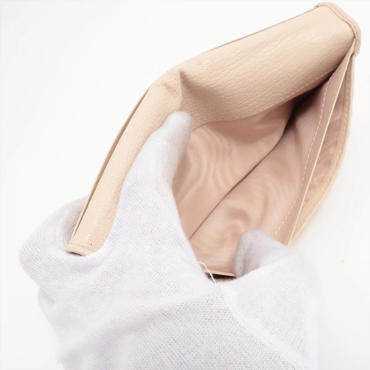 Leather Long Wallet Beige — view 5