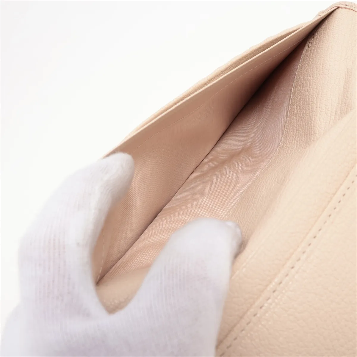 Leather Long Wallet Beige — view 6