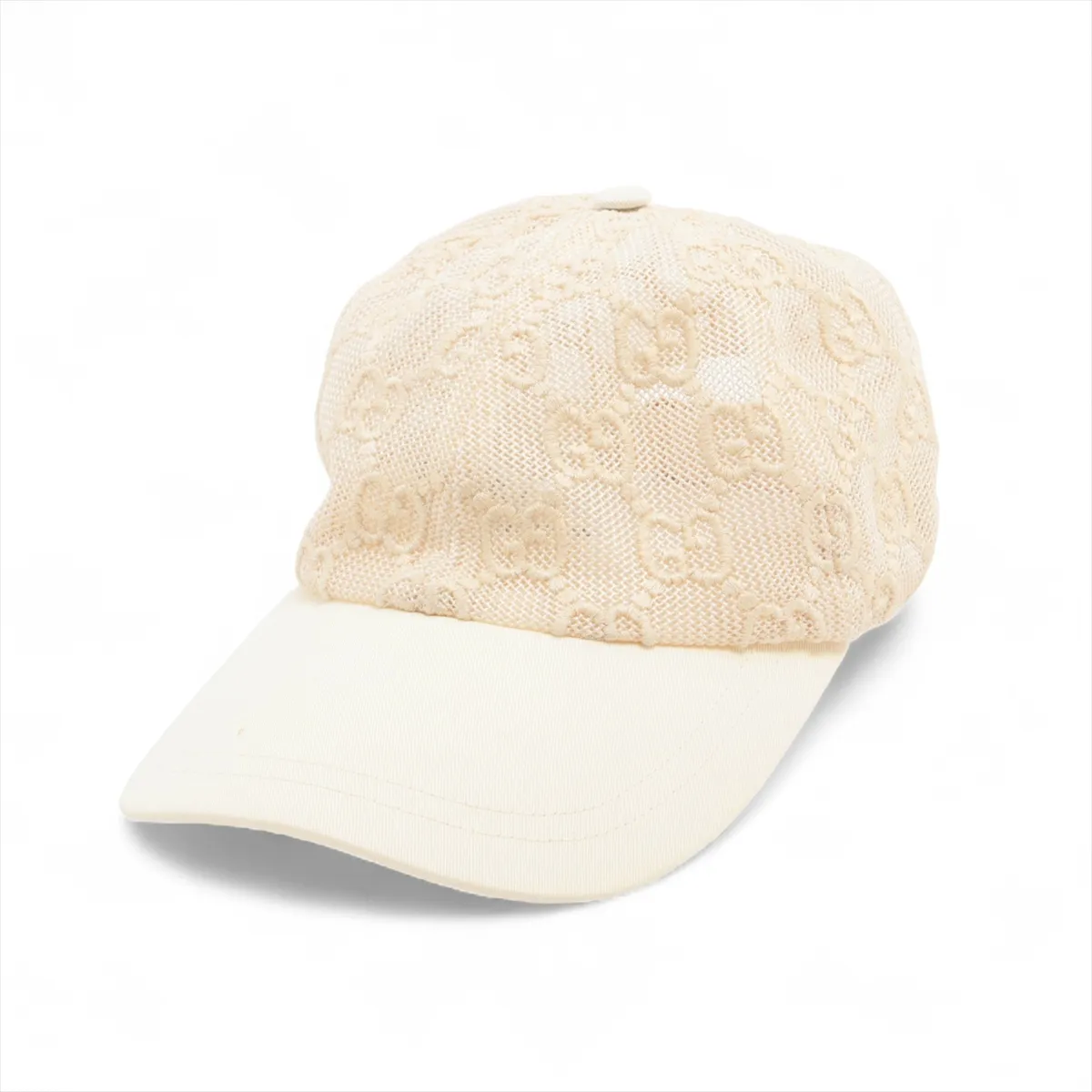 579155 GG embroidery cap S nylon ivory Scratching