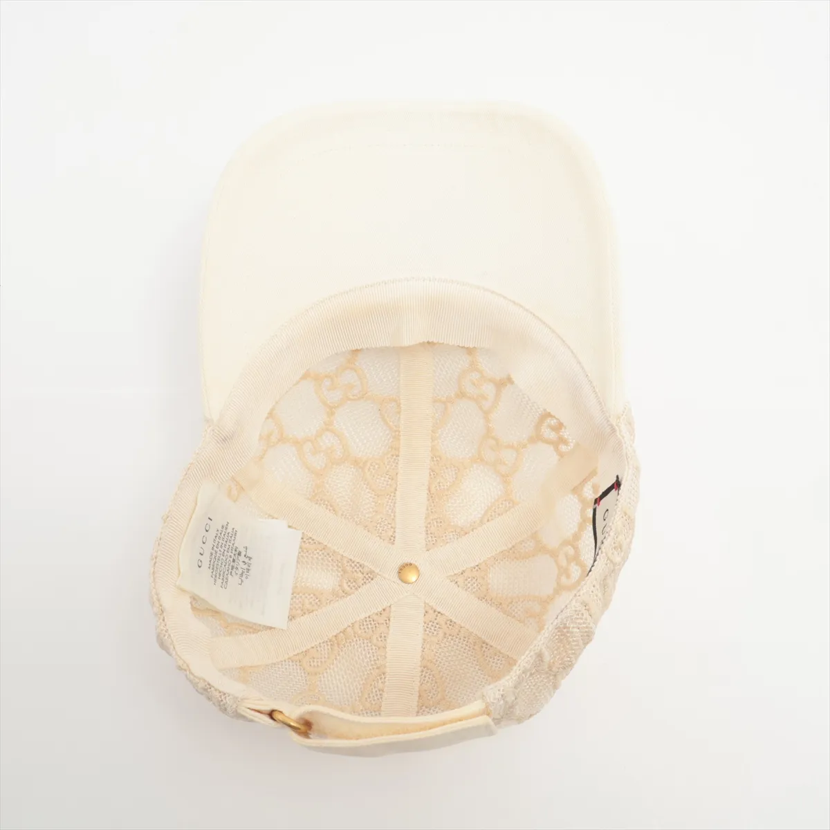 579155 GG embroidery cap S nylon ivory Scratching — view 4