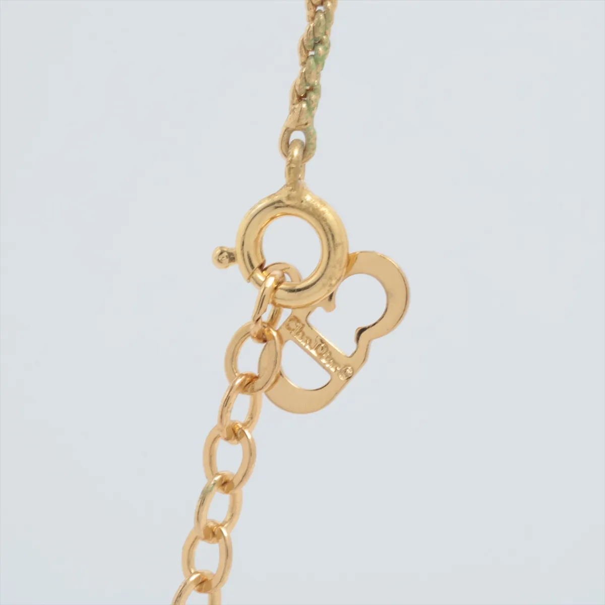 CD logo necklace, GP gold. Shows signs of wear, — view 3