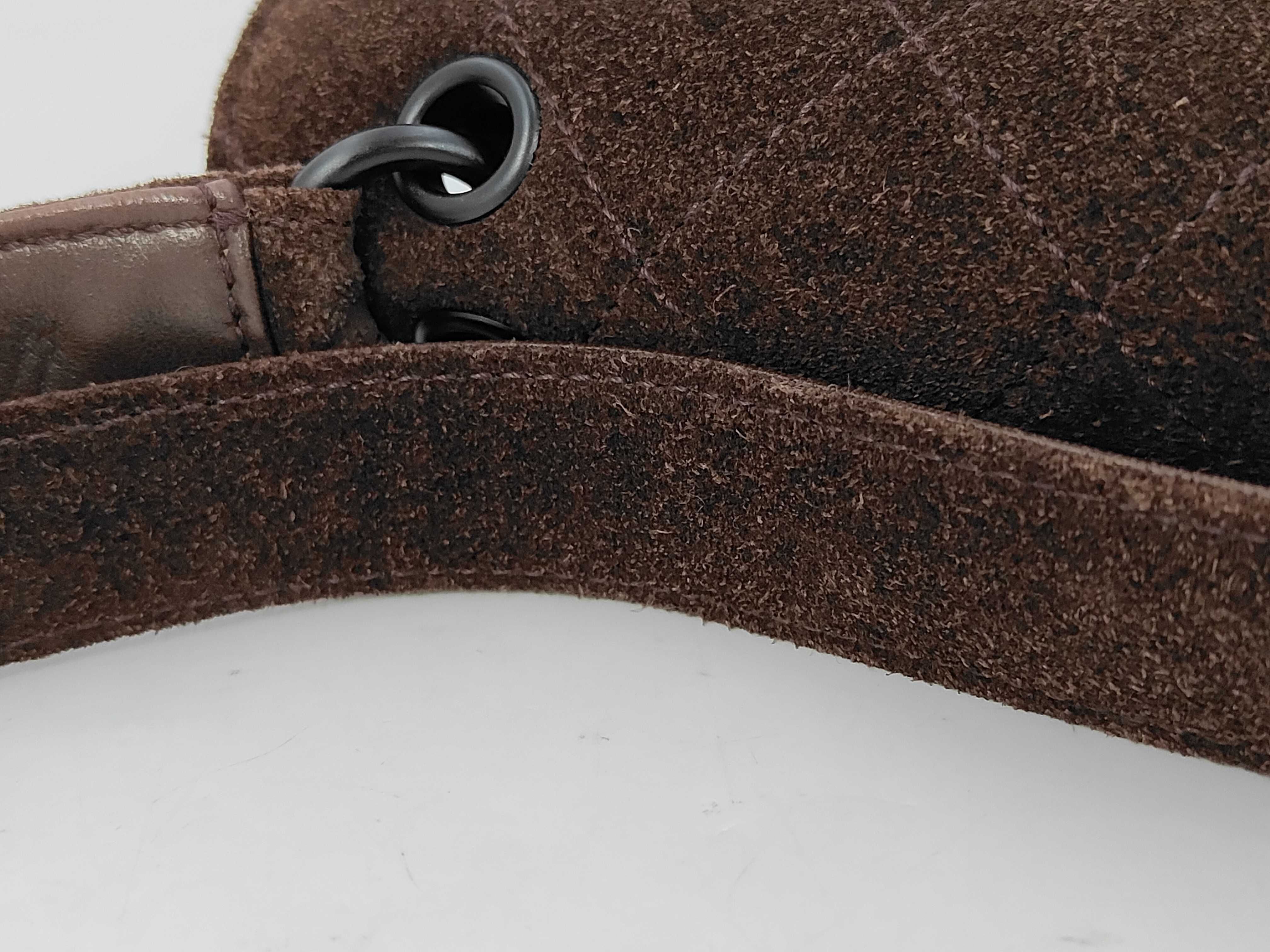 Full Flap Shoulder Bag, Suede, Brown, Black Hardware, 5448067 (Shoulder Bag) — view 4