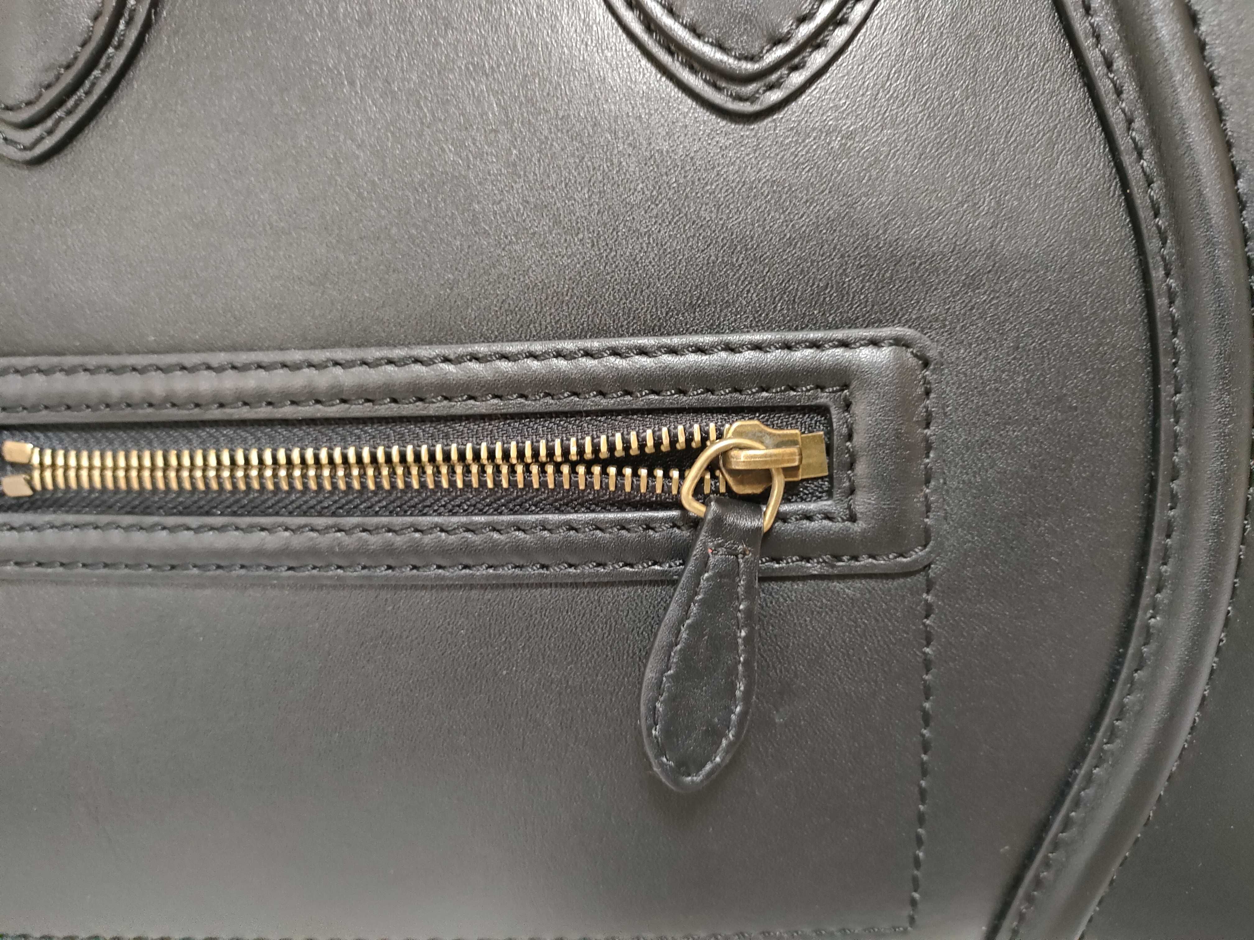 Luggage Phantom Leather Handbag, Black — view 13
