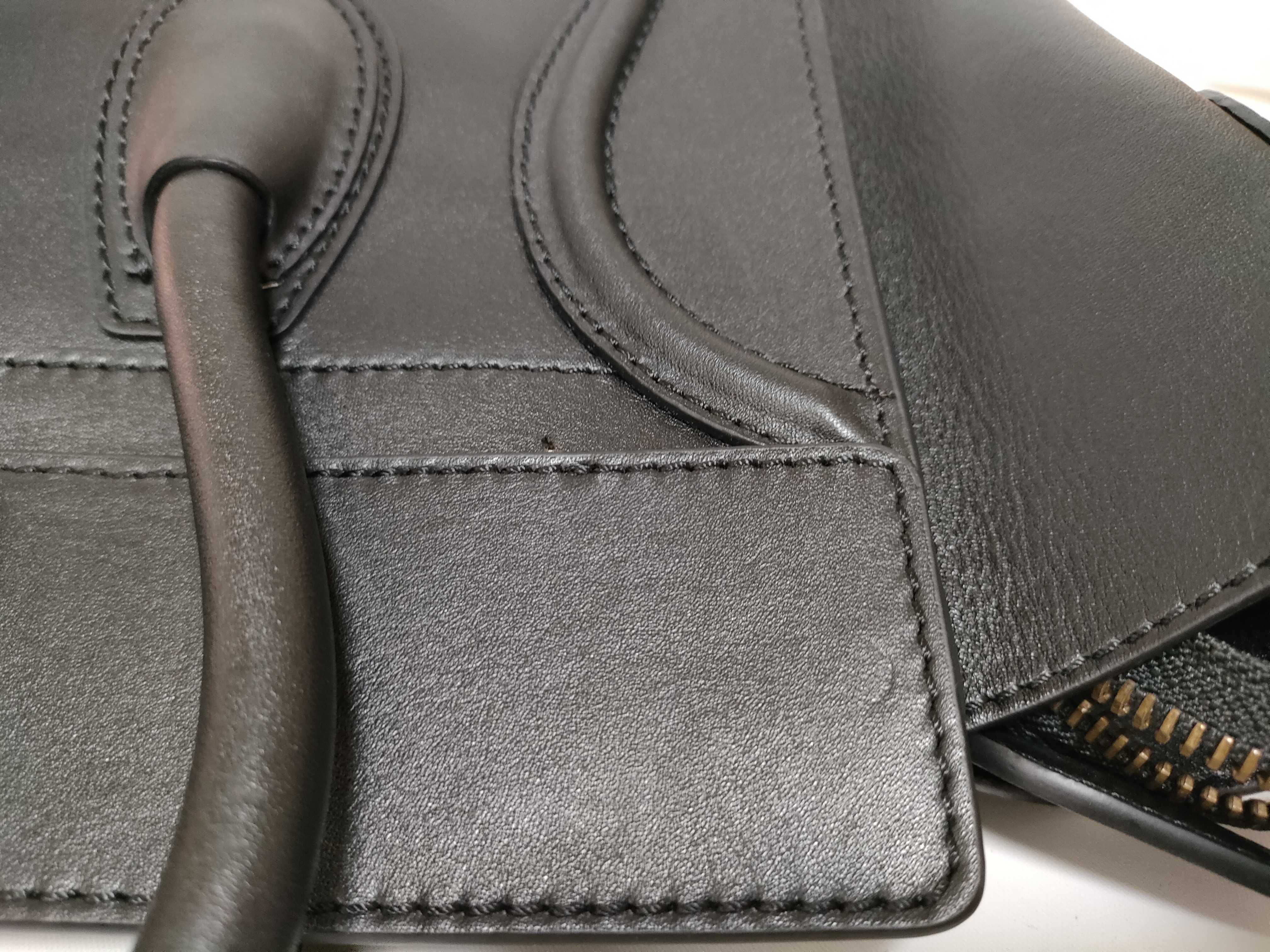Luggage Phantom Leather Handbag, Black — view 14