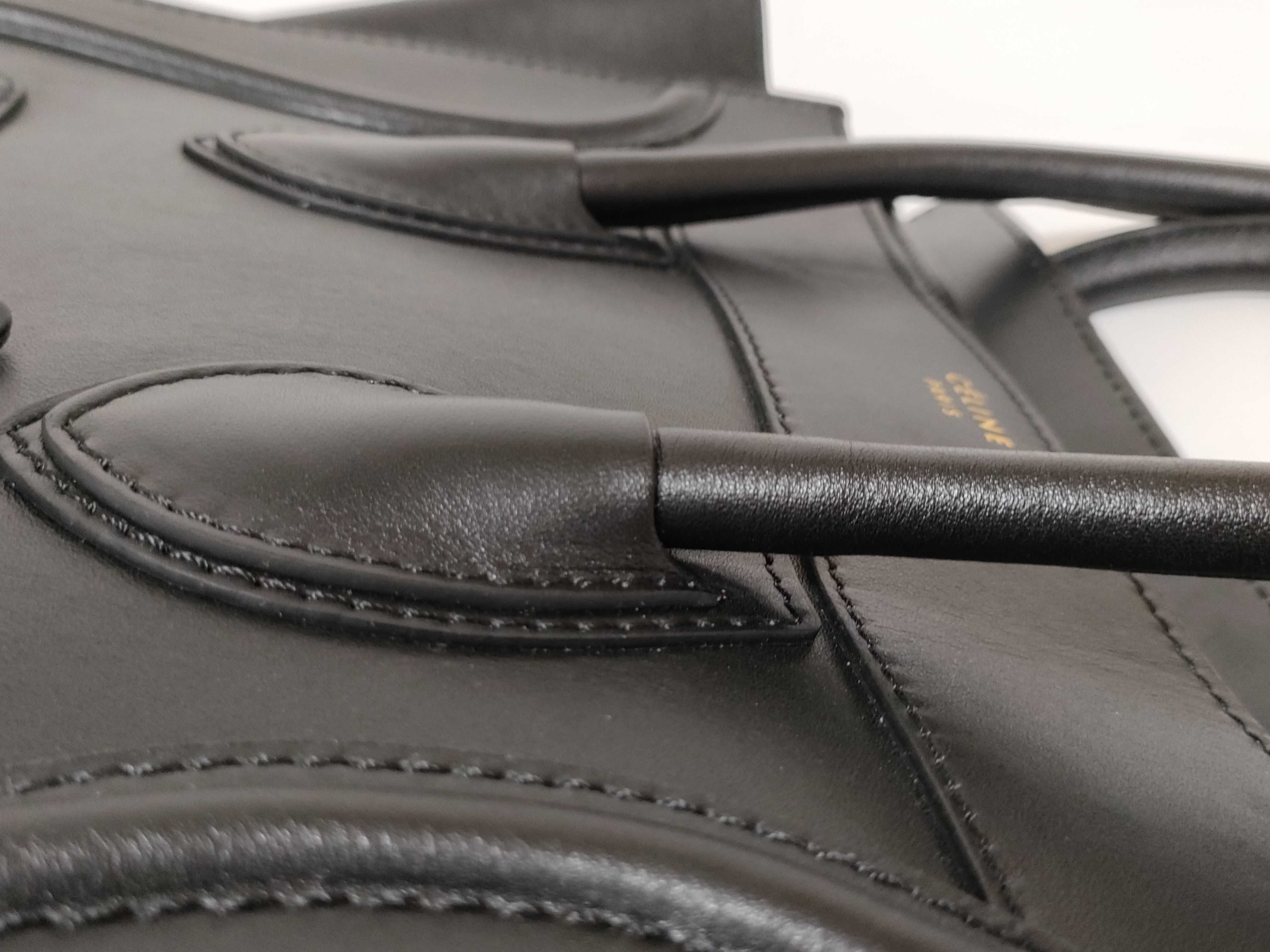 Luggage Phantom Leather Handbag, Black — view 5