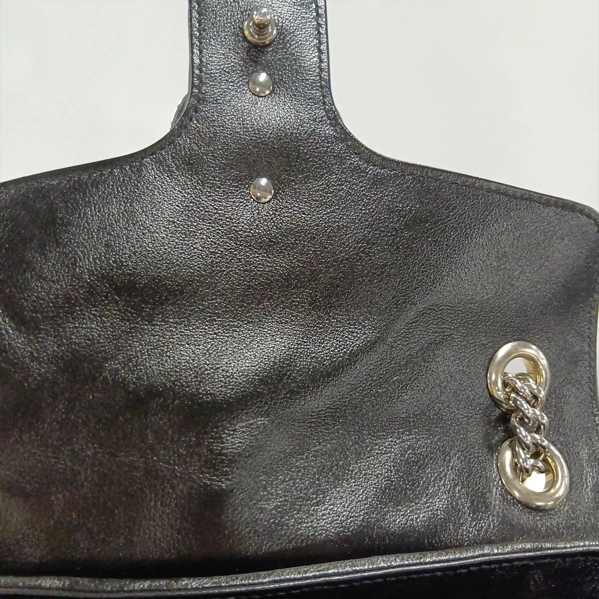 GG Marmont 443497 Sequin and Leather Chain Shoulder Bag, Black — view 13