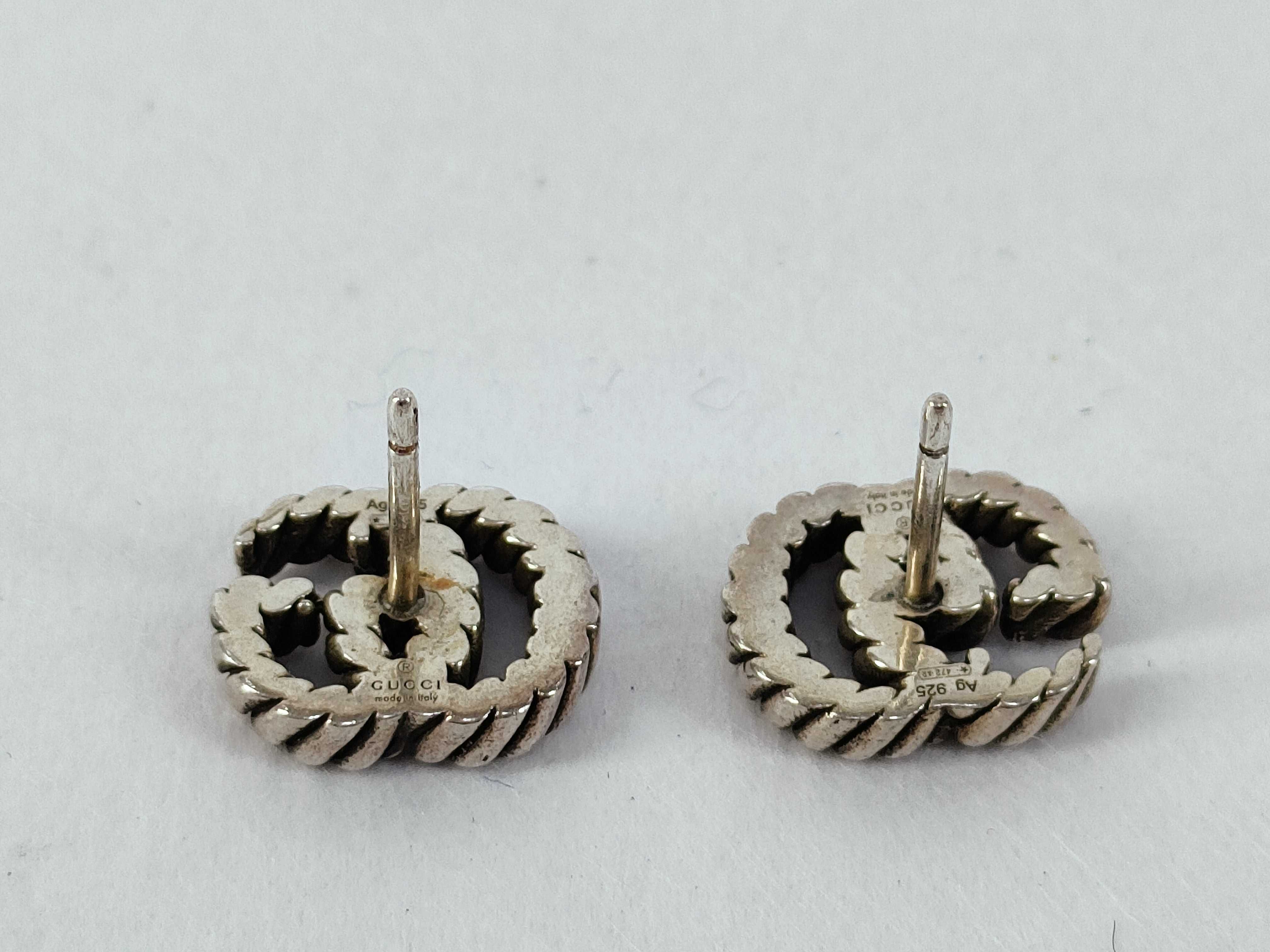 GG Marmont Double G Earrings, Silver AG925 Earrings — view 3