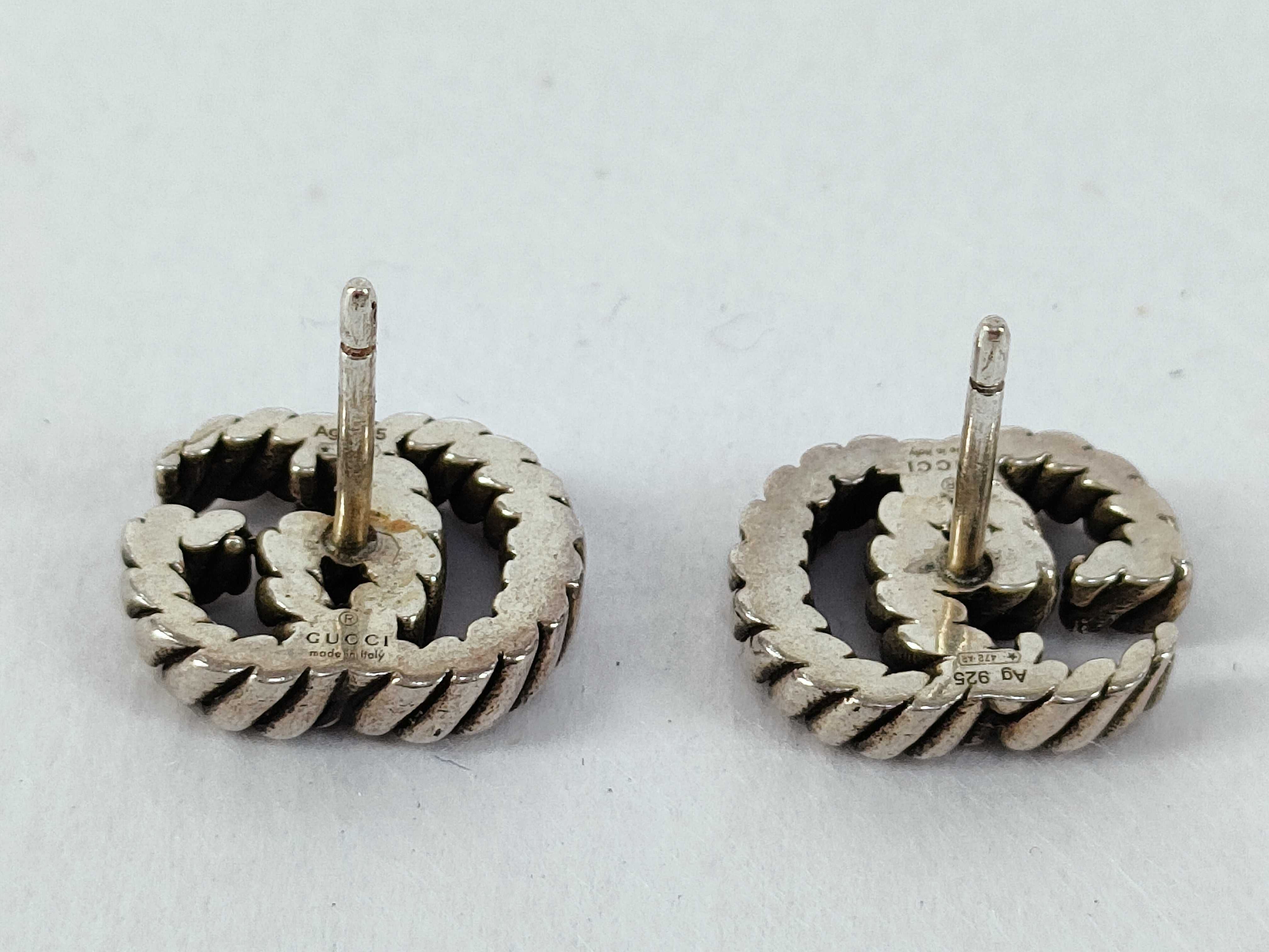 GG Marmont Double G Earrings, Silver AG925 Earrings — view 7