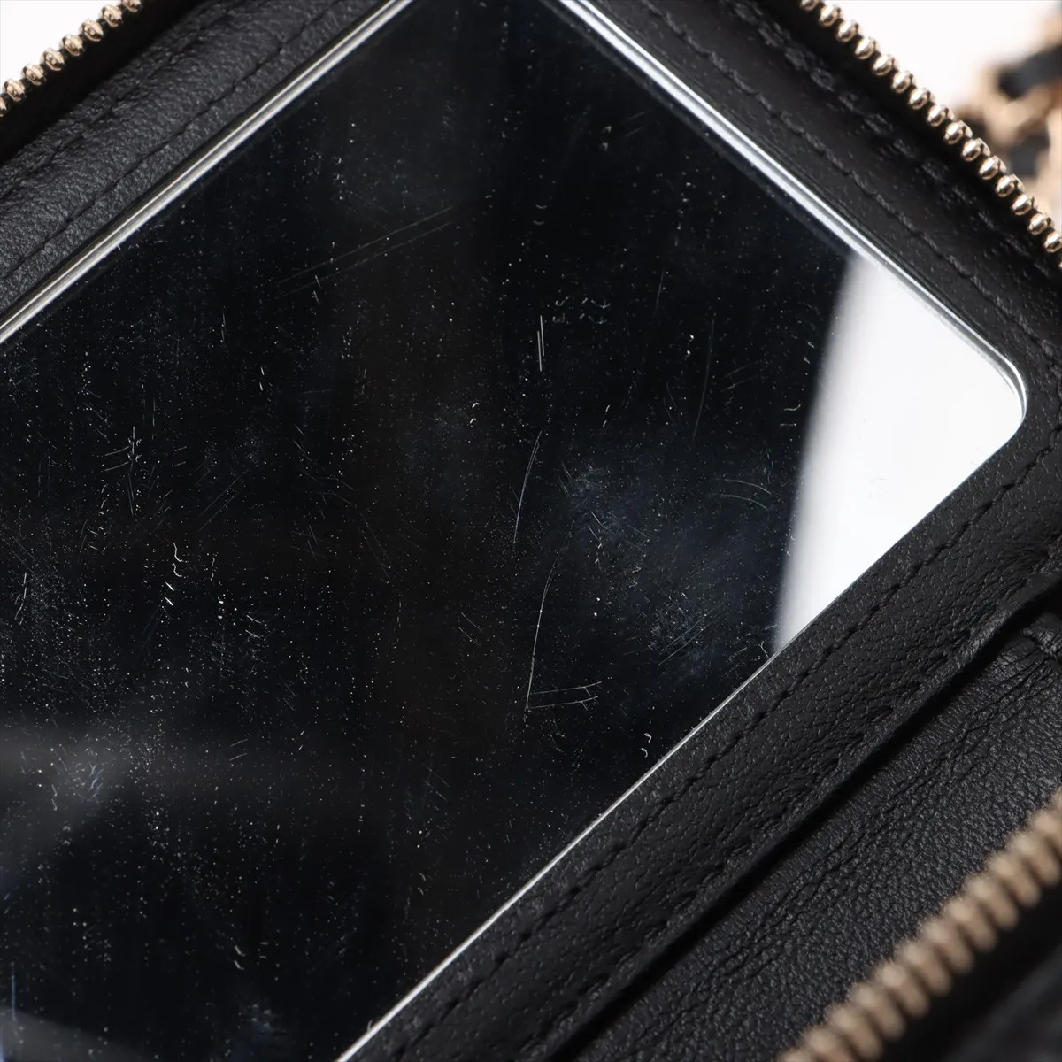Matelasse Lambskin Chain Shoulder Bag Vanity Black Gold Hardware T5E0C651 Random Serial — view 9