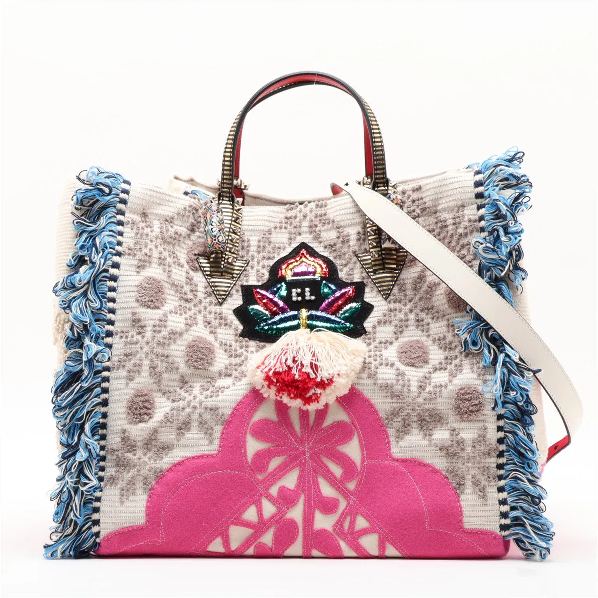 Porte Gabbana Canvas x Leather 2-Way Tote Bag, Multicolor