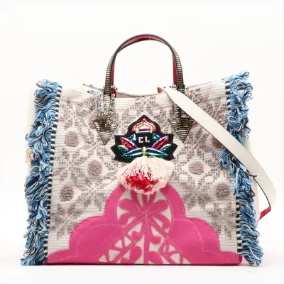 Porte Gabbana Canvas x Leather 2-Way Tote Bag, Multicolor