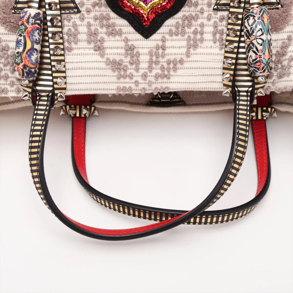 Porte Gabbana Canvas x Leather 2-Way Tote Bag, Multicolor — view 5