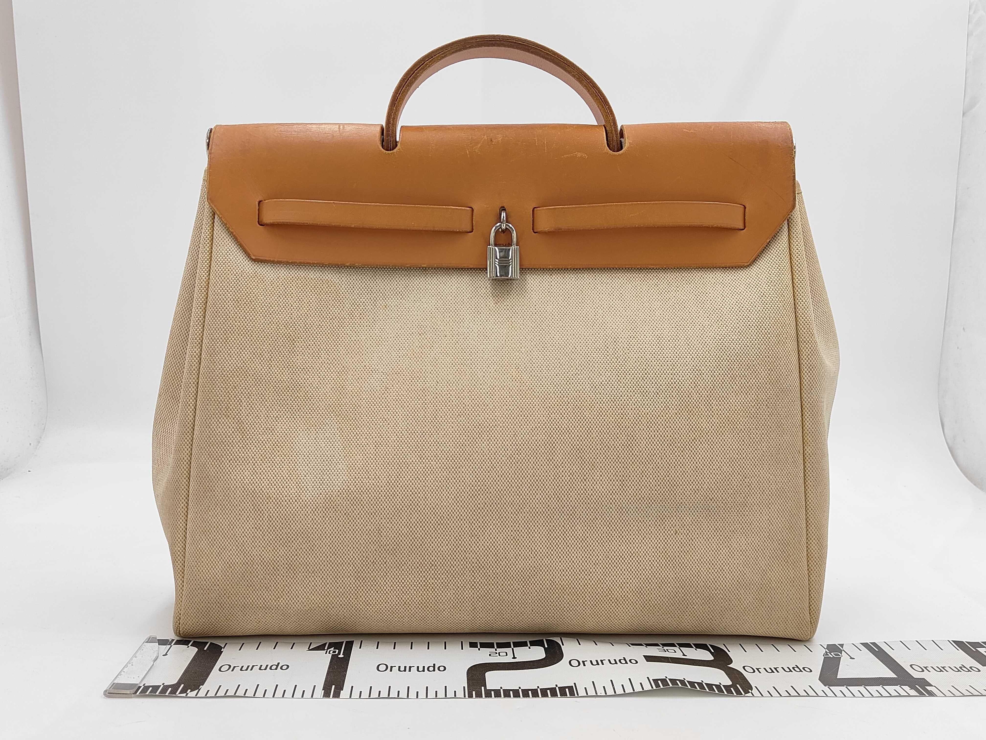 Herbag MM Toile H x Leather Brown Silver Hardware D:2011 Includes replacement bag Shoulder bag — view 2
