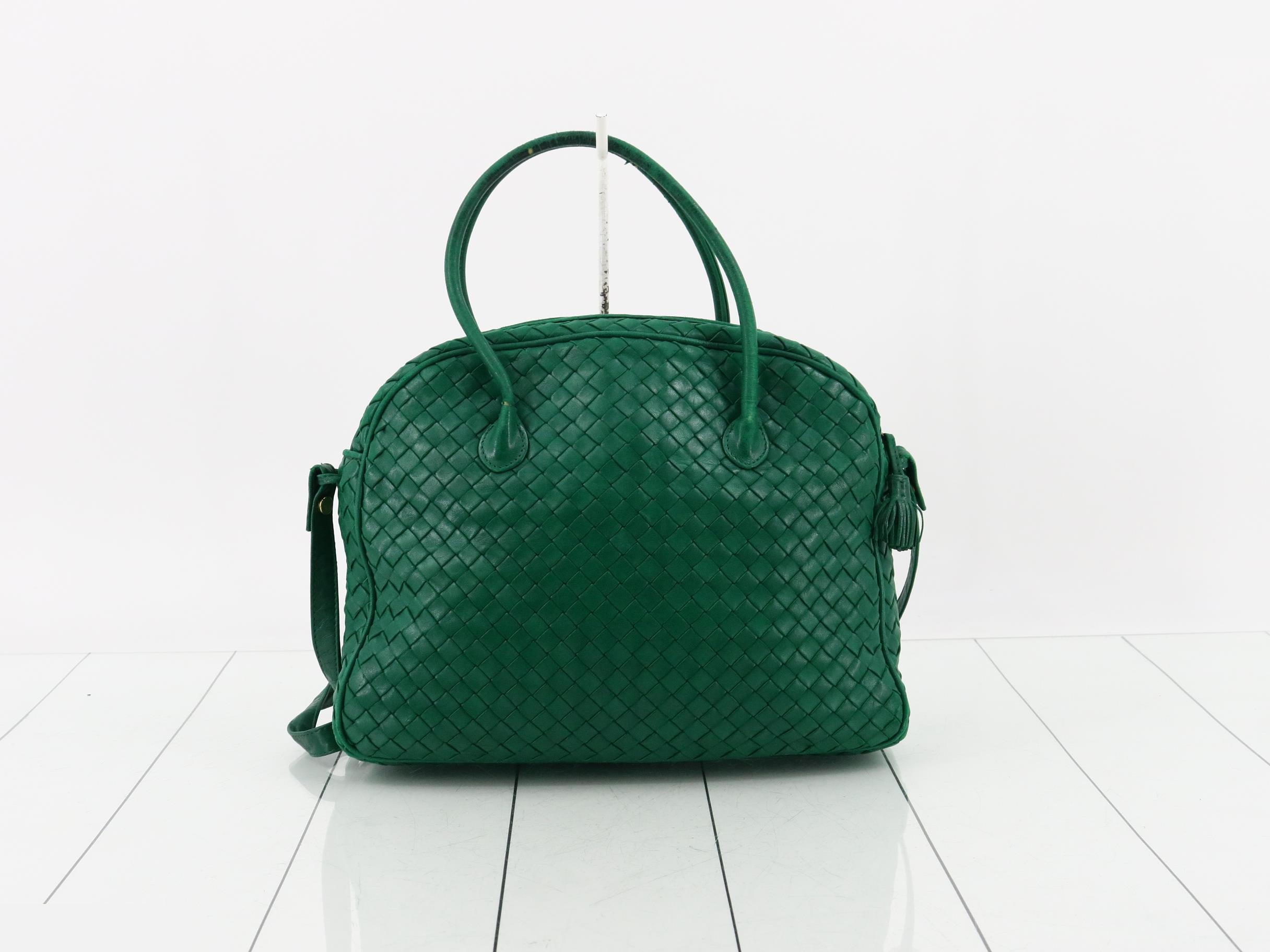 Intrecciato (Bag) - 2-Way Bag with Long Strap - Green — view 2