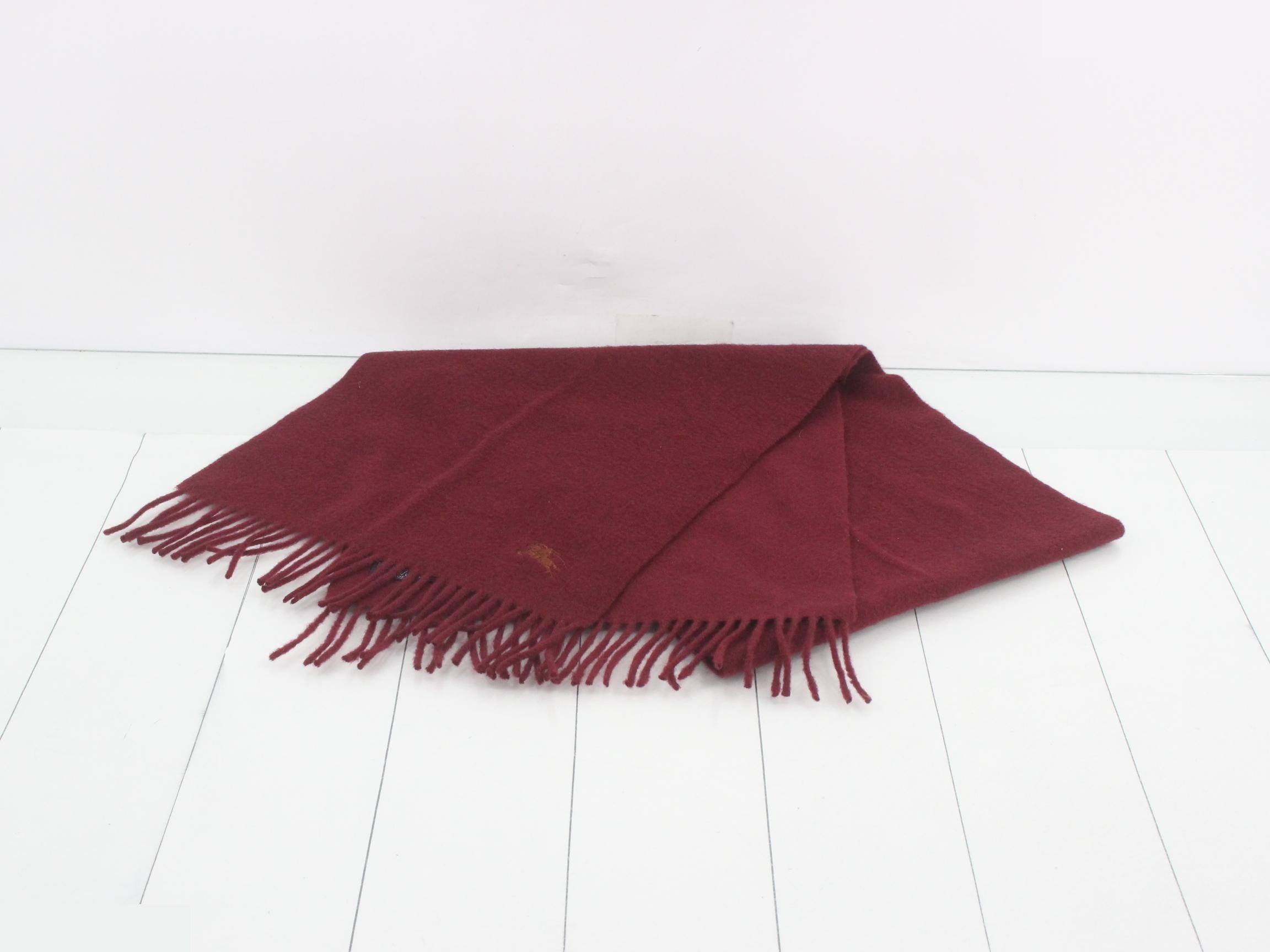 Burberrys 100% Cashmere Scarf, Made in England, Bordeaux — view 2