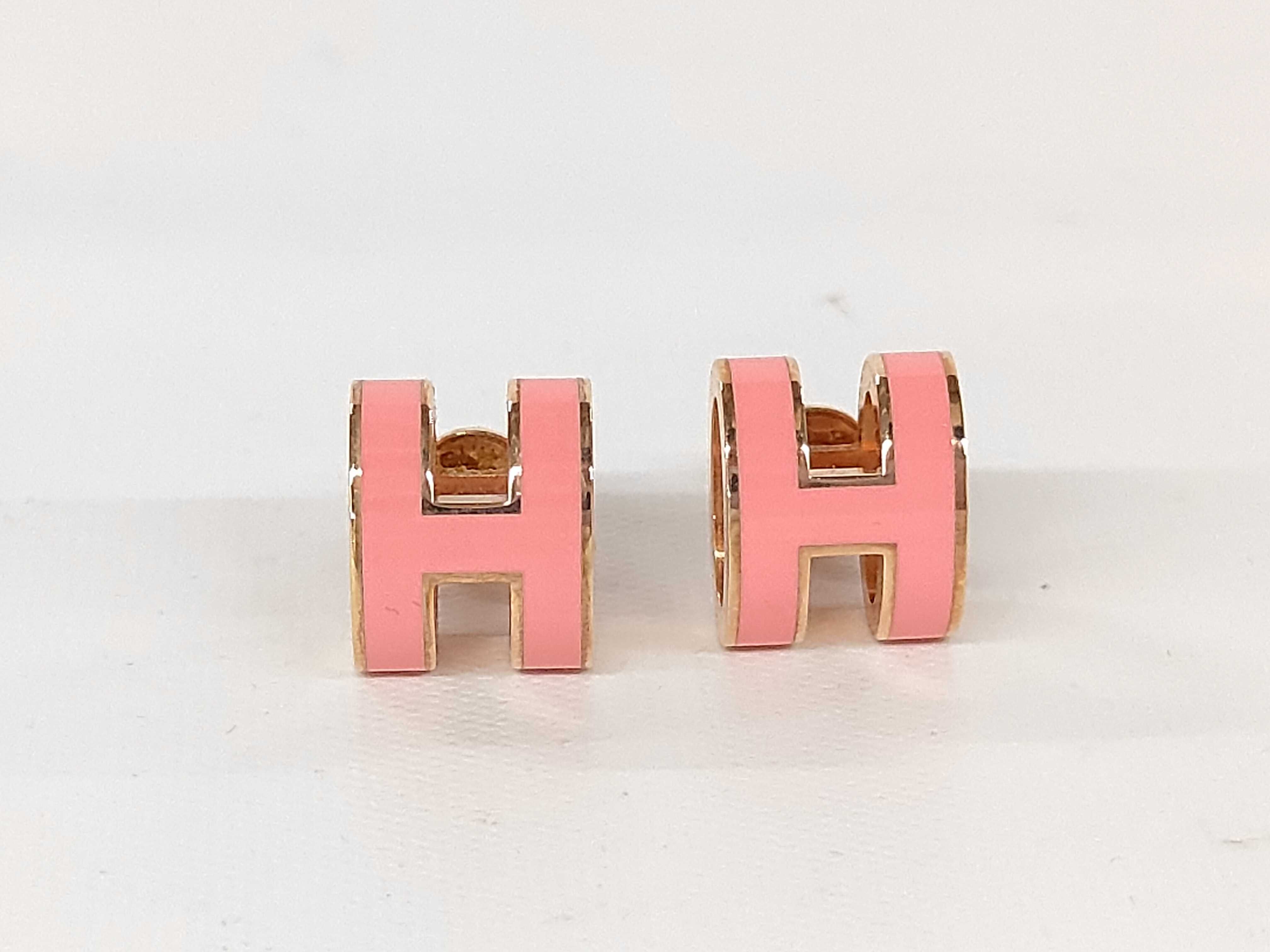 Pink GP Hardware Pop H Earrings