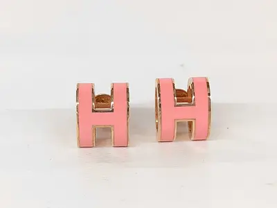 Pink GP Hardware Pop H Earrings