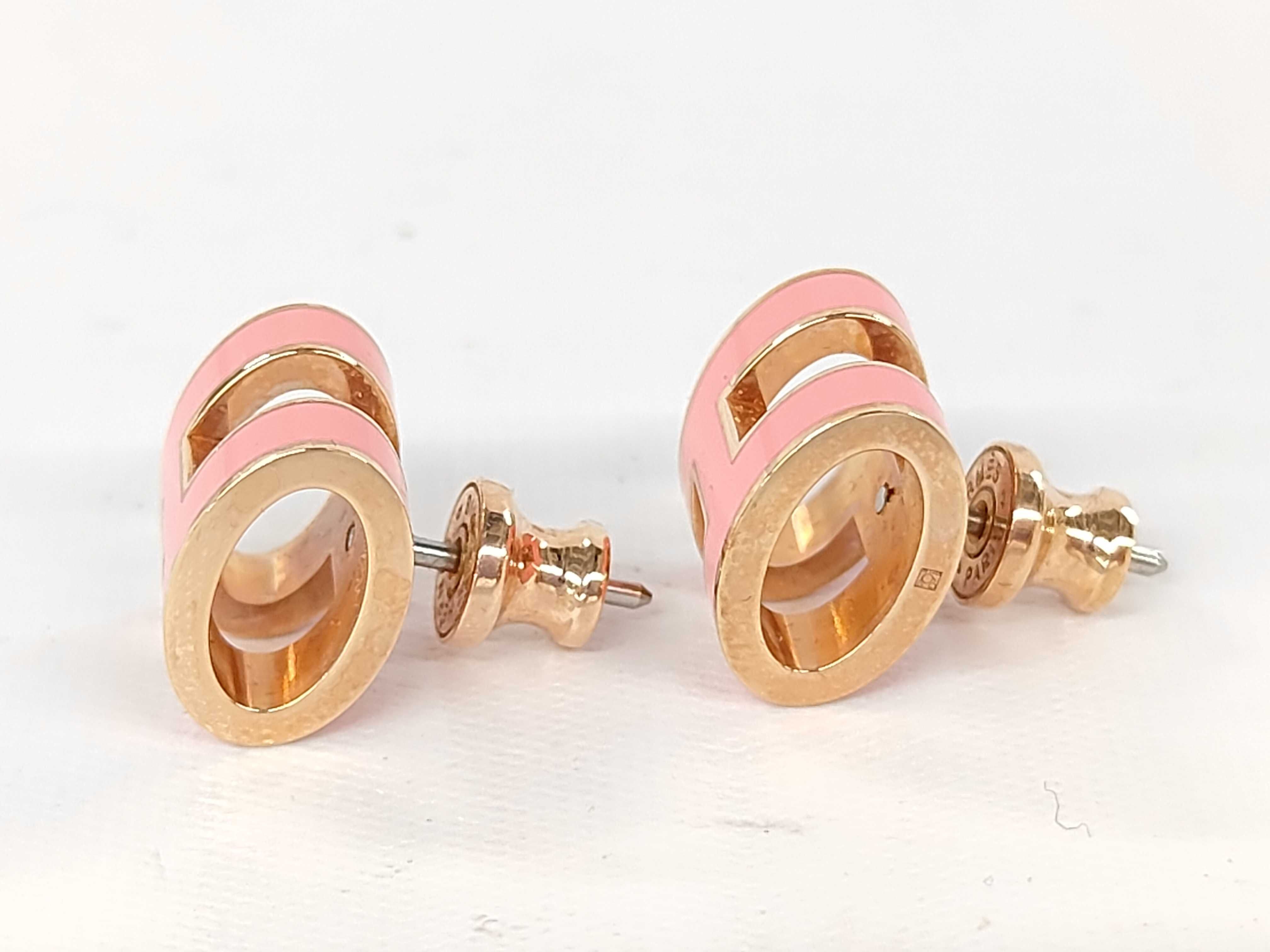 Pink GP Hardware Pop H Earrings — view 2