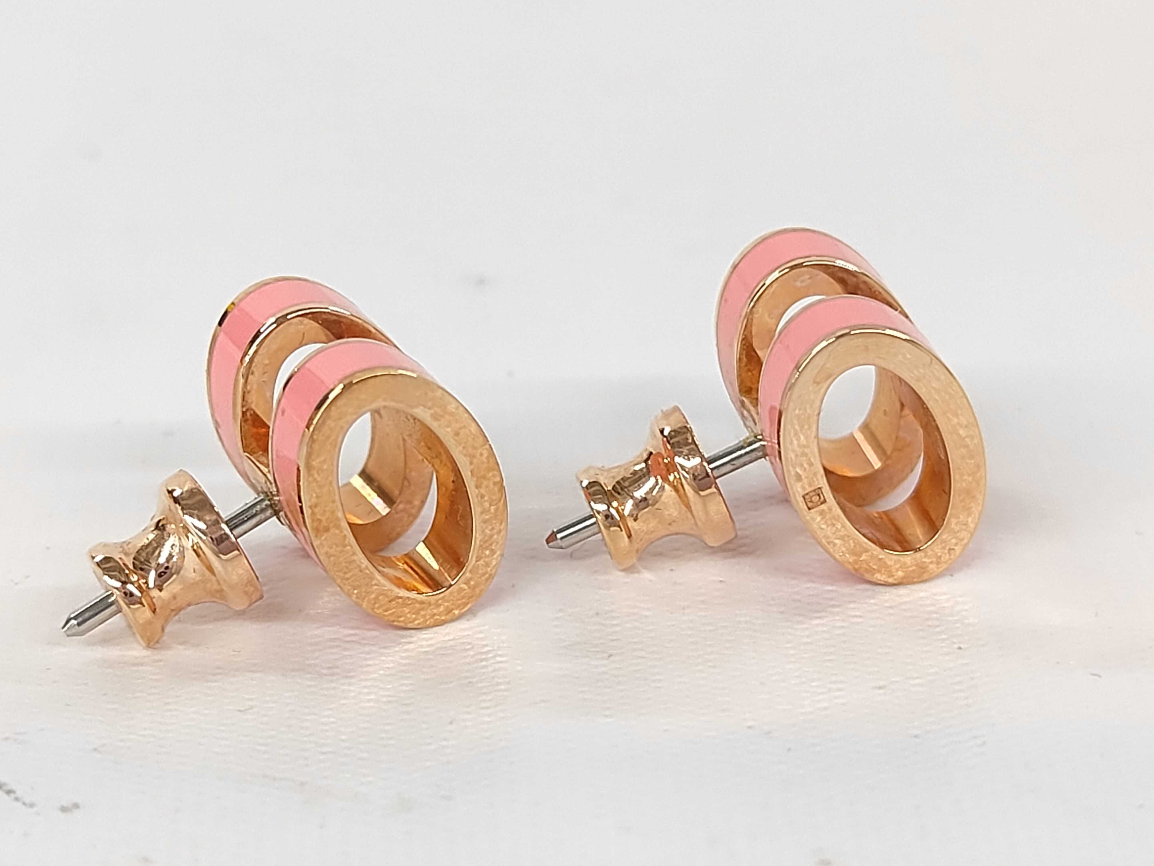 Pink GP Hardware Pop H Earrings — view 3